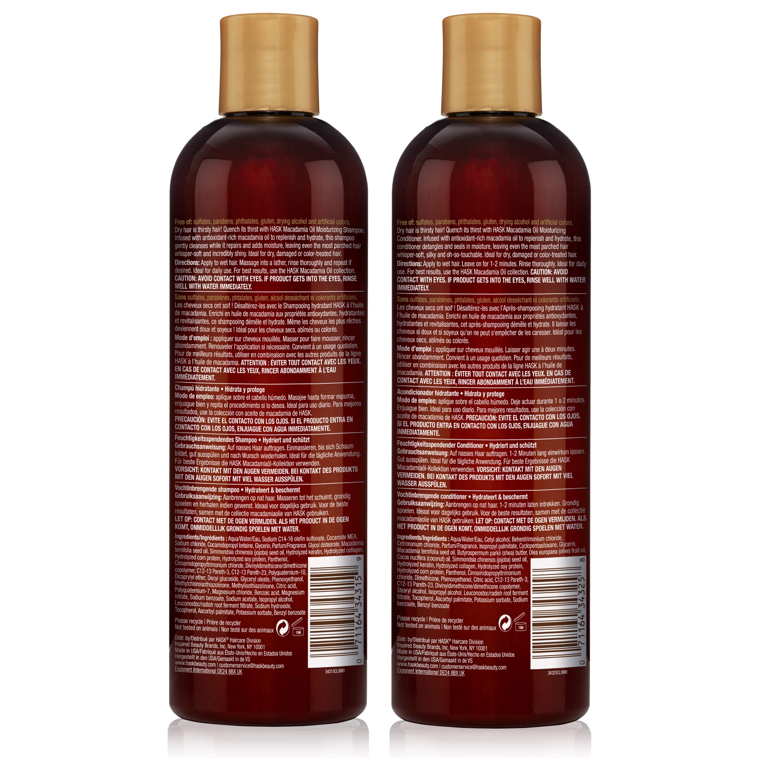 Foto 7 pulgar | Set De Champú Y Acondicionador Hask Macadamia Oil Hidratante - Venta Internacional.