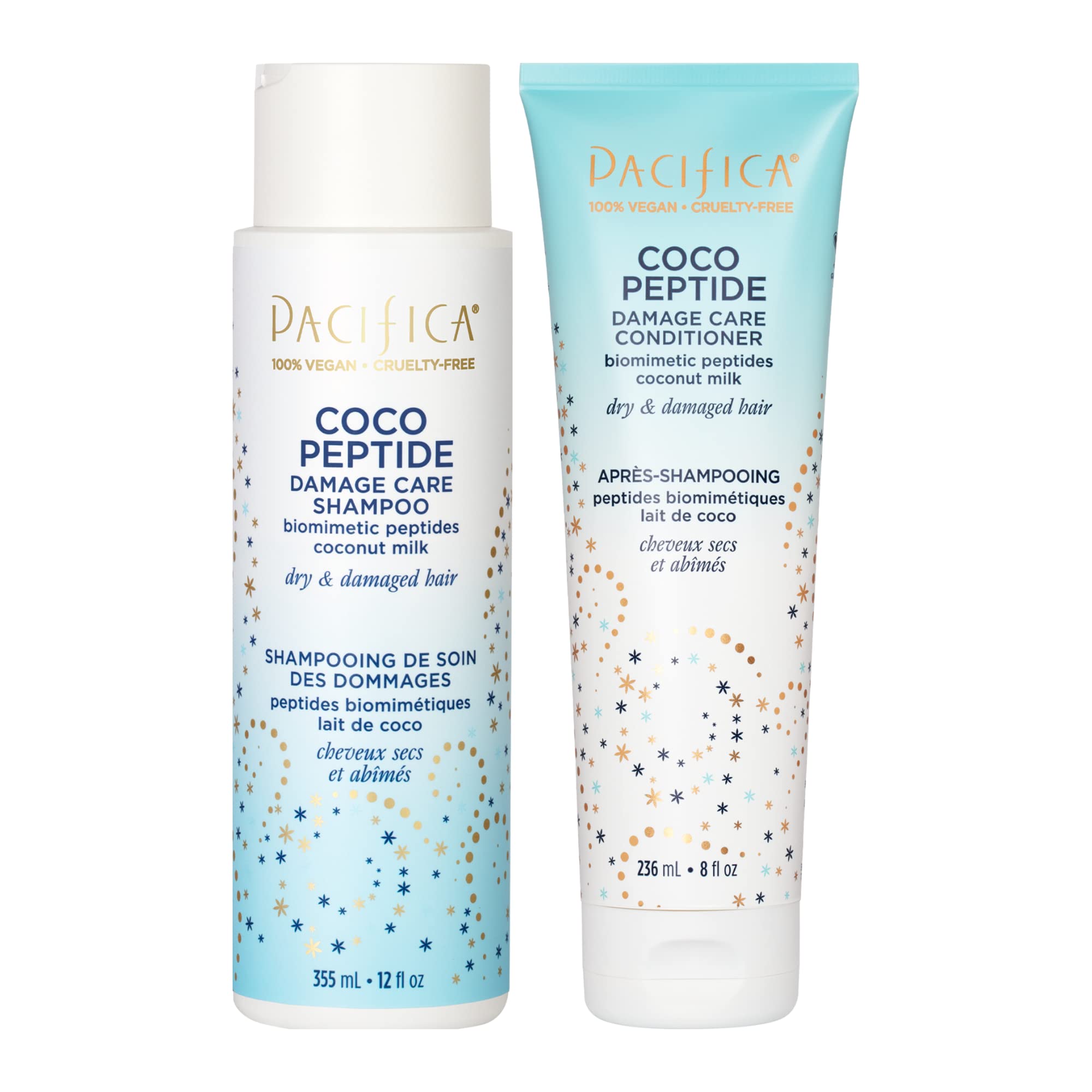 Set De Champú Y Acondicionador Pacifica Coco Peptide Damage Care - Venta Internacional.