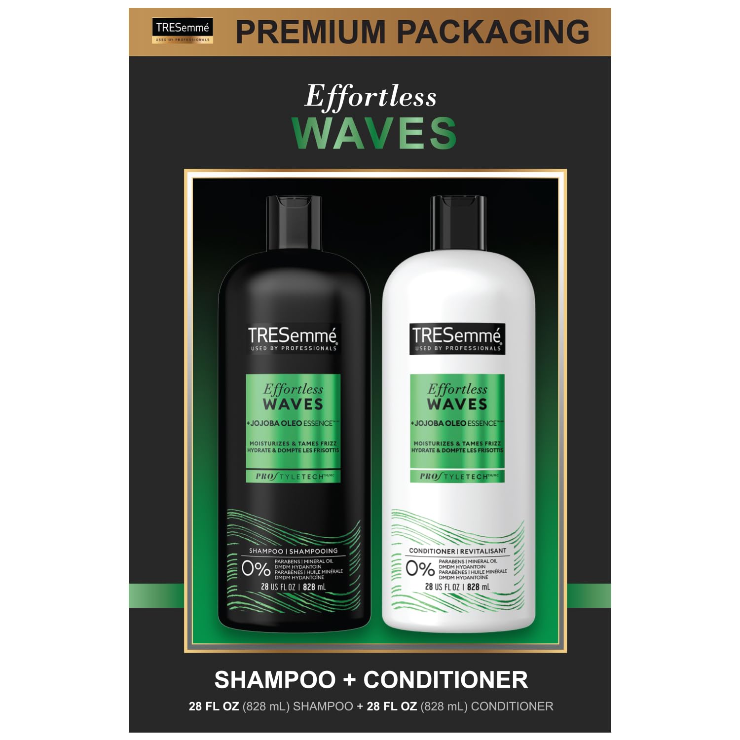 Set De Cuidado Capilar Tresemmé Effortless Waves Curly Hair 800 Ml 2p - Venta Internacional.