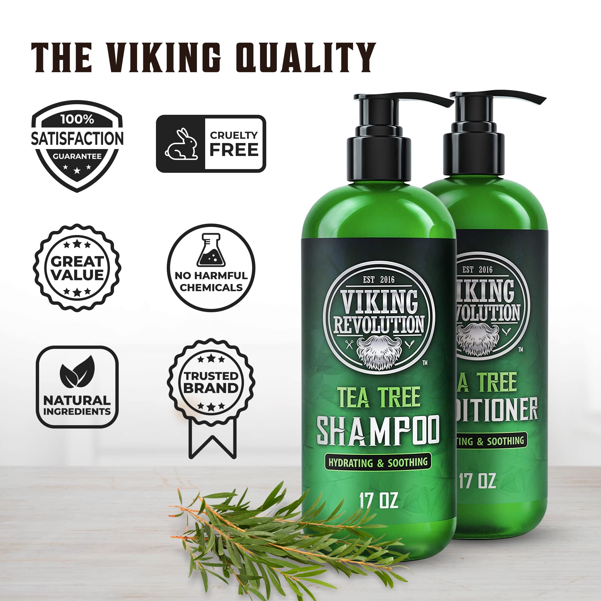 Foto 4 pulgar | Set De Champú Y Acondicionador Viking Revolution Tea Tree 500 Ml - Venta Internacional.