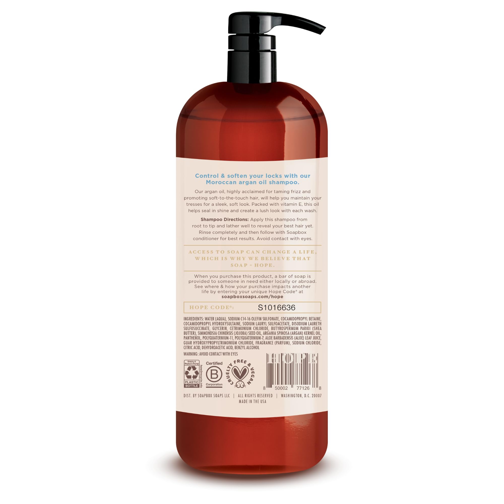 Foto 3 pulgar | Set De Champú Y Acondicionador Soapbox Argan Voluminizing 1l (x2) - Venta Internacional.