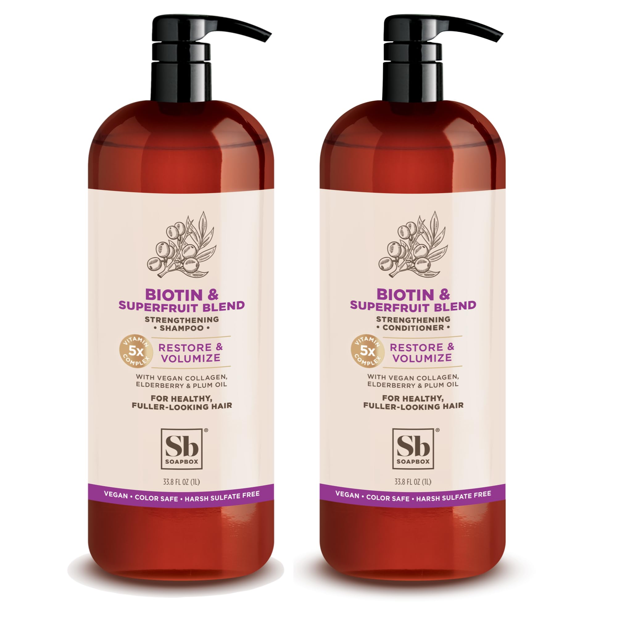 Set De Champú Y Acondicionador Soapbox Biotin & Superfruit 1l - Venta Internacional.