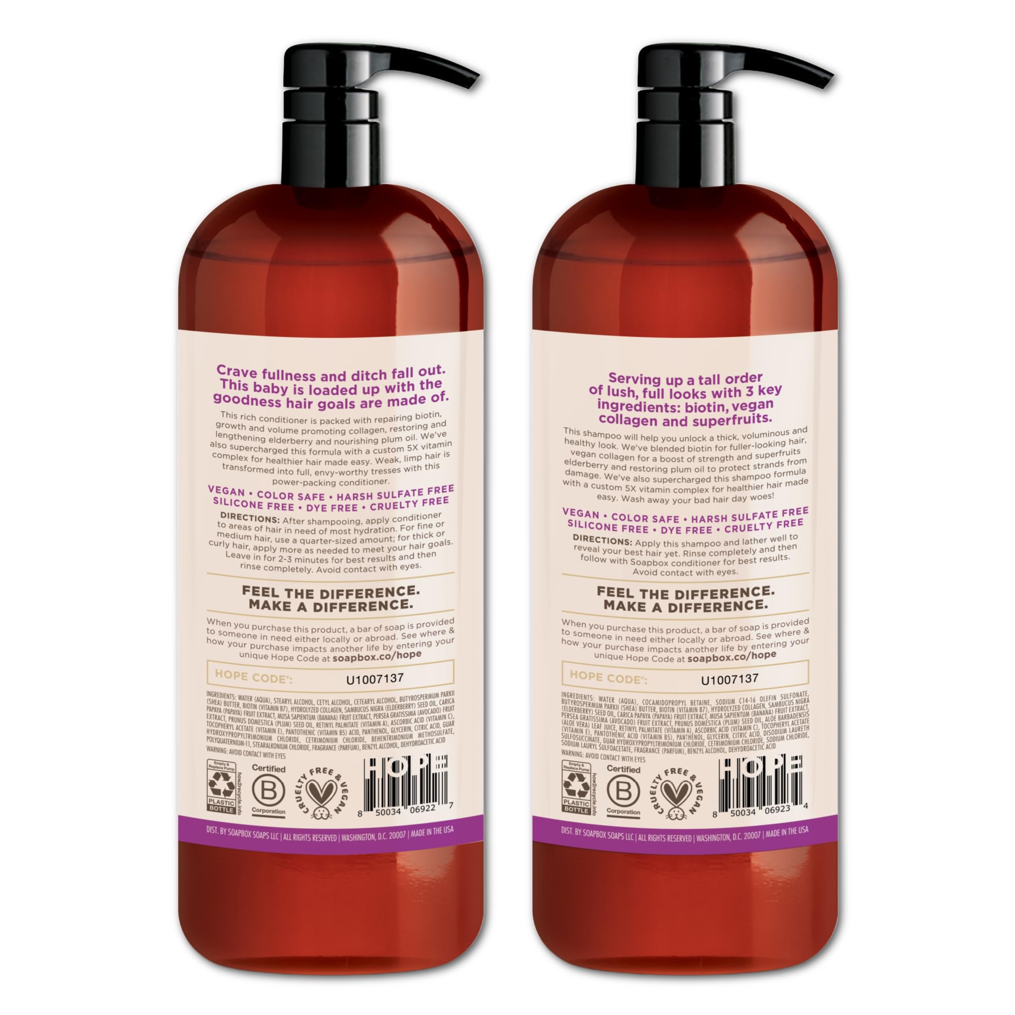 Foto 2 | Set De Champú Y Acondicionador Soapbox Biotin & Superfruit 1l - Venta Internacional.