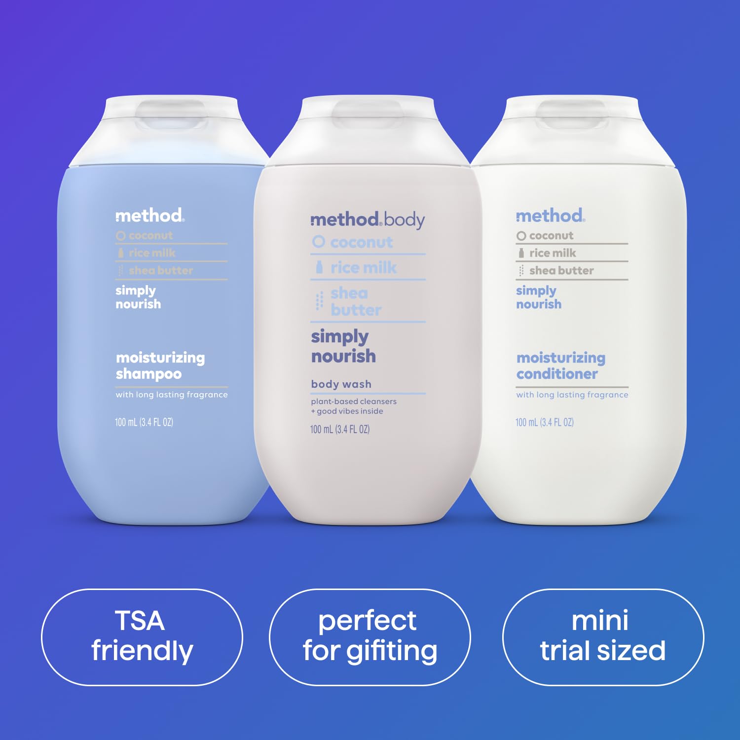 Foto 5 pulgar | Set De Regalo Method, Gel De Baño Y Cuidado Del Cabello Simply Nourish, 100 Ml - Venta Internacional.
