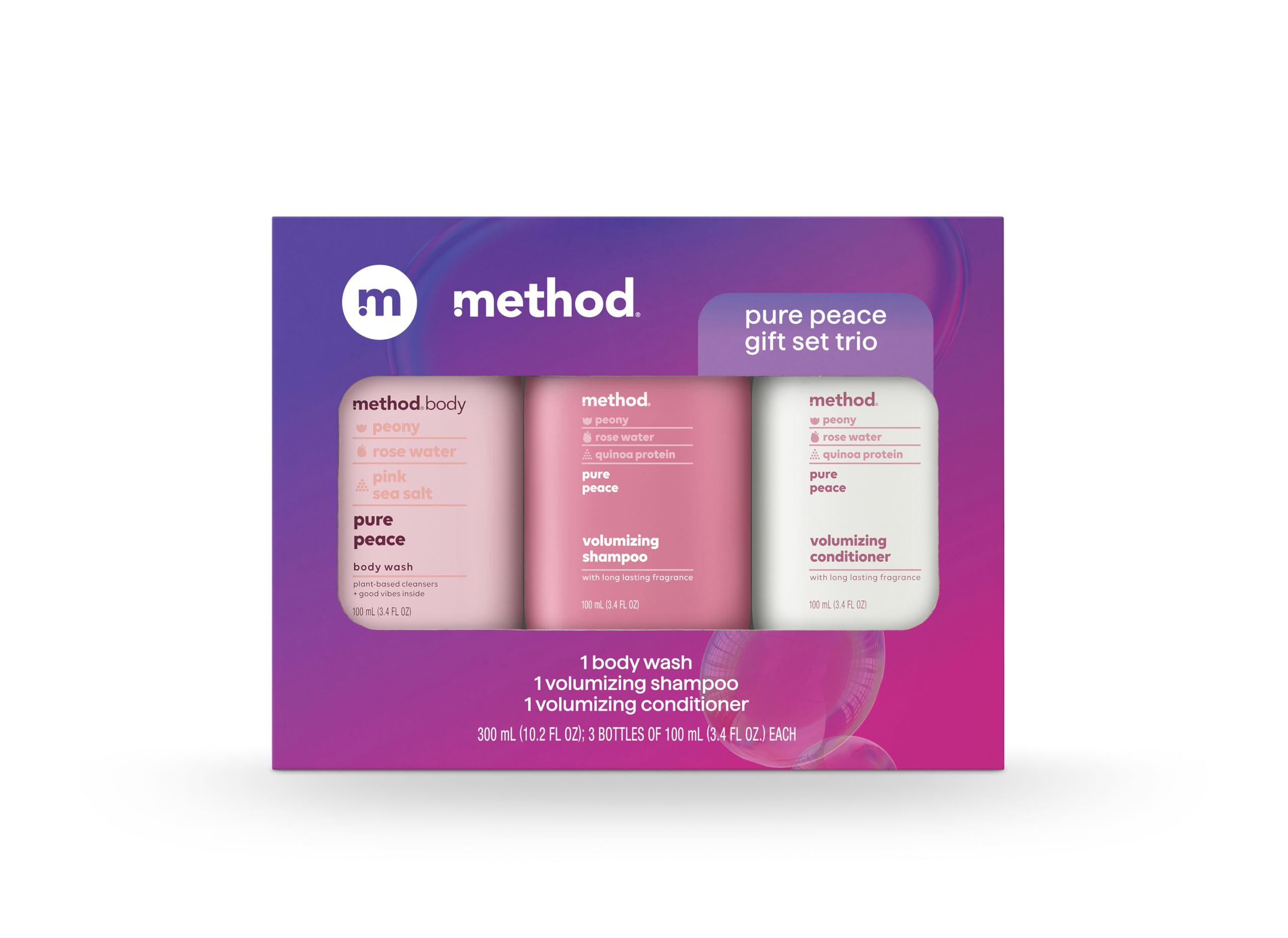 Foto 2 pulgar | Set De Regalo Method, Gel De Baño Y Cuidado Del Cabello Pure Peace, 100 Ml - Venta Internacional.