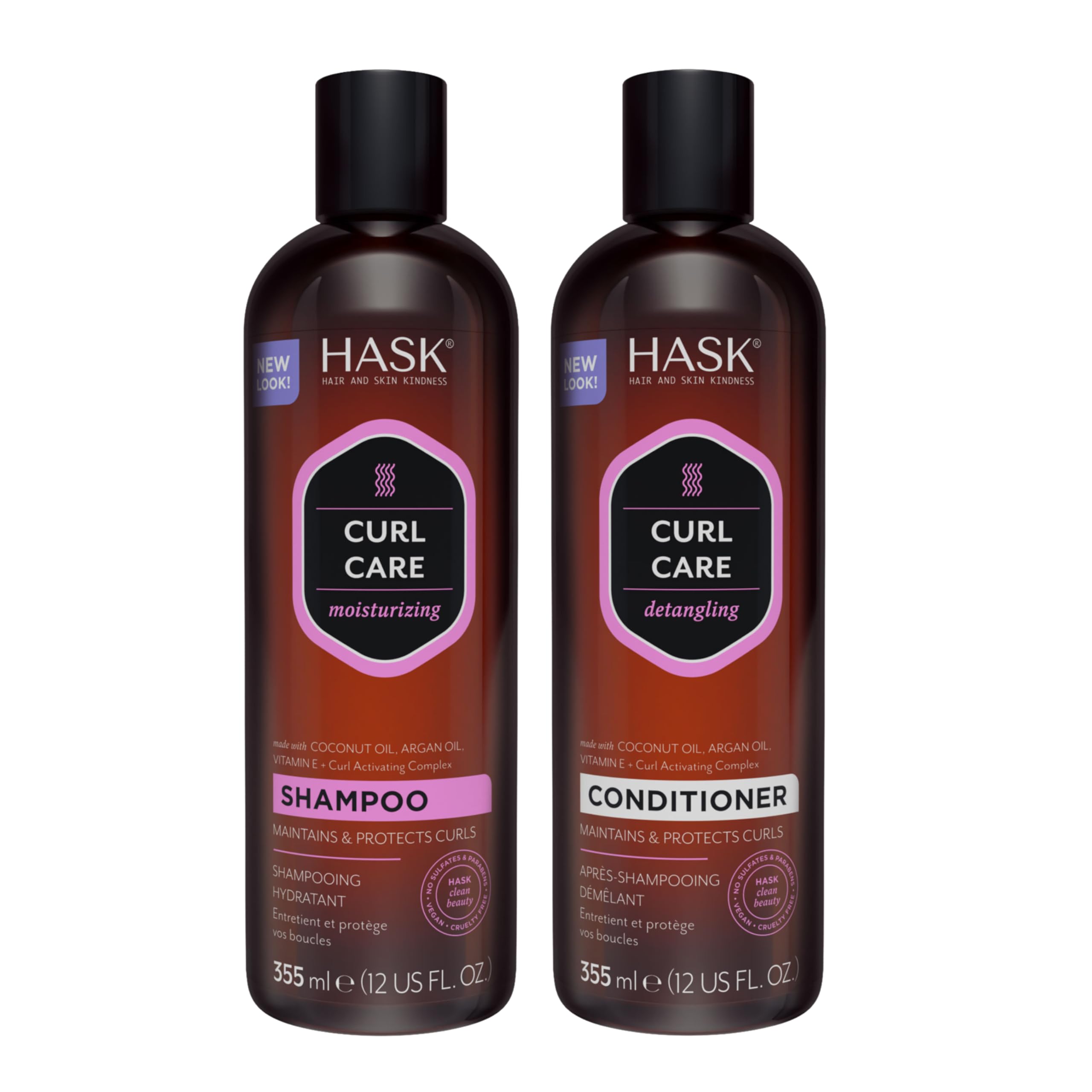 Foto 2 pulgar | Set De Champú Y Acondicionador Hask Curl Care Con Aceite De Coco Y Argán - Venta Internacional.