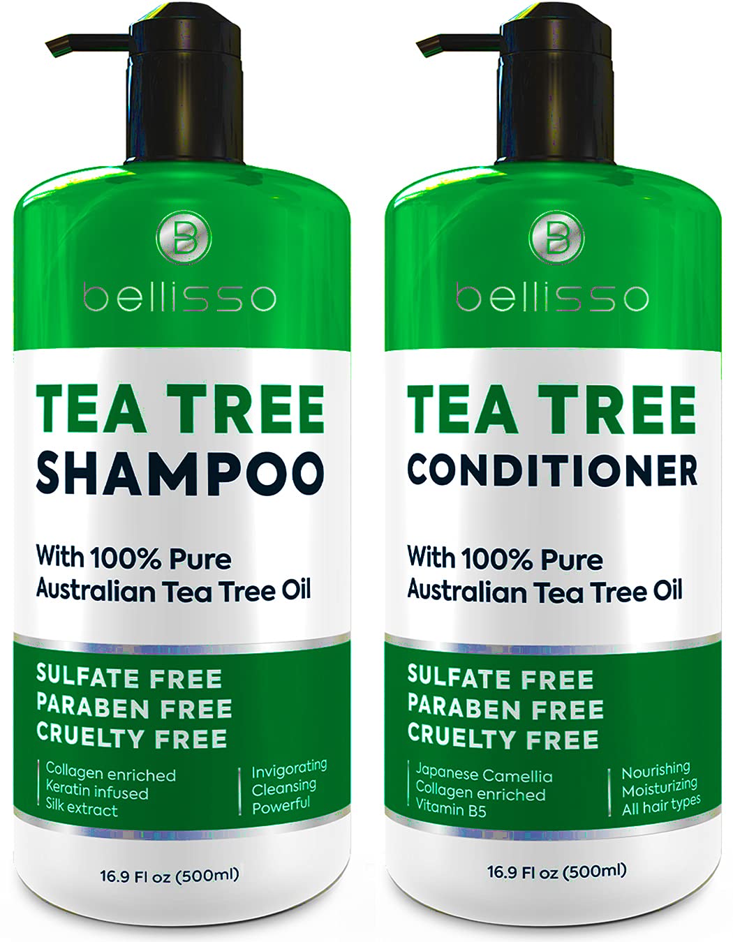 Foto 1 | Set De Champú Y Acondicionador Bellisso Con Aceite De Árbol De Té Anticaspa - Venta Internacional.