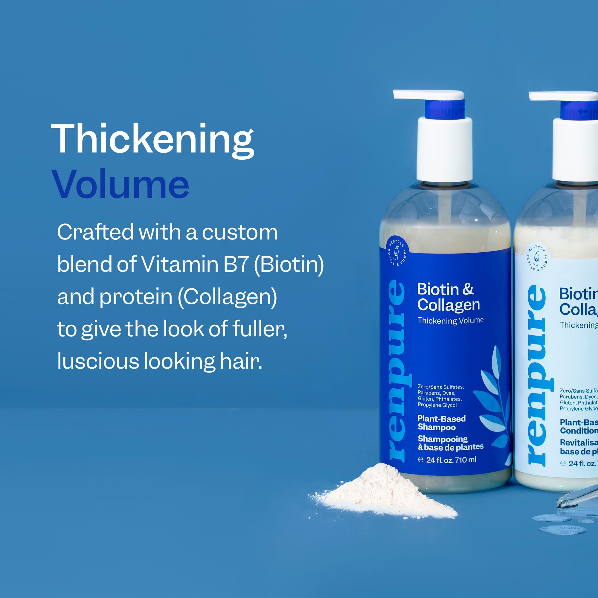 Foto 3 pulgar | Set De Champú Y Acondicionador Renpure Biotin & Collagen 720ml - Venta Internacional.