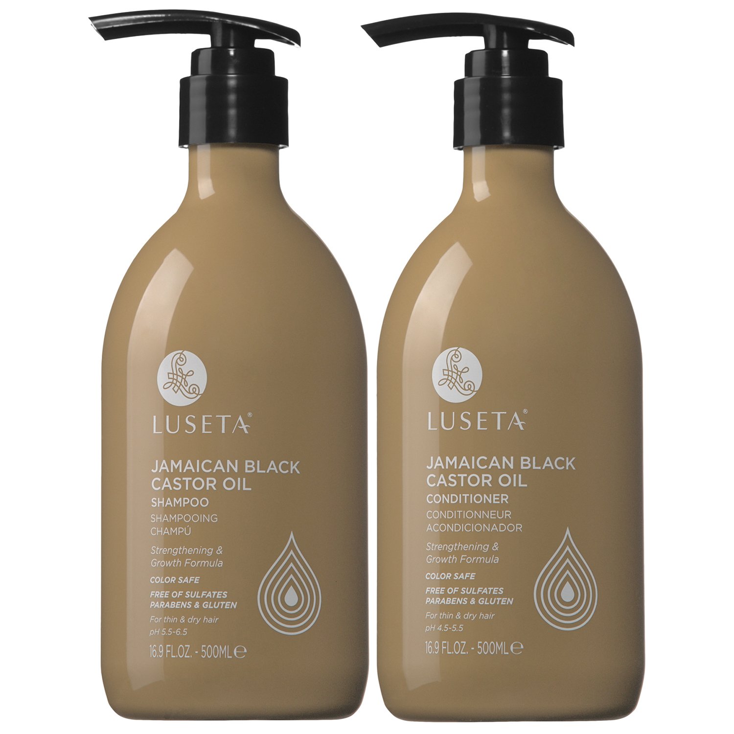 Set De Champú Y Acondicionador Luseta Ricino Oil 500 Ml Strength - Venta Internacional.