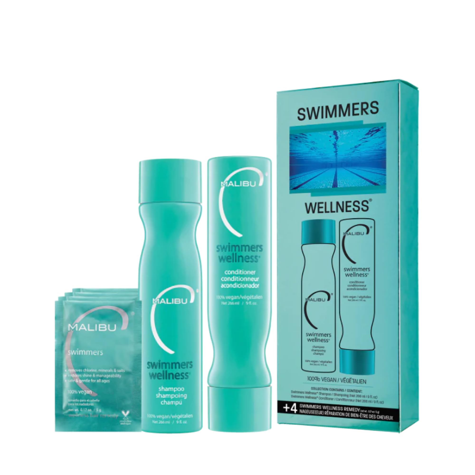 Foto 3 pulgar | Set Para El Cuidado Del Cabello Malibu C Swimmers Wellness Collection - Venta Internacional.