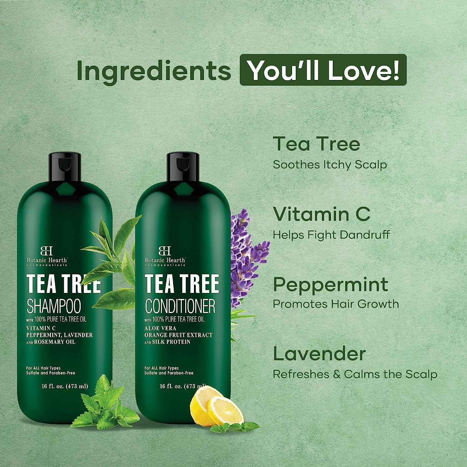 Foto 3 pulgar | Set De Champú Y Acondicionador Botanic Hearth Tea Tree Oil 480 Ml - Venta Internacional.