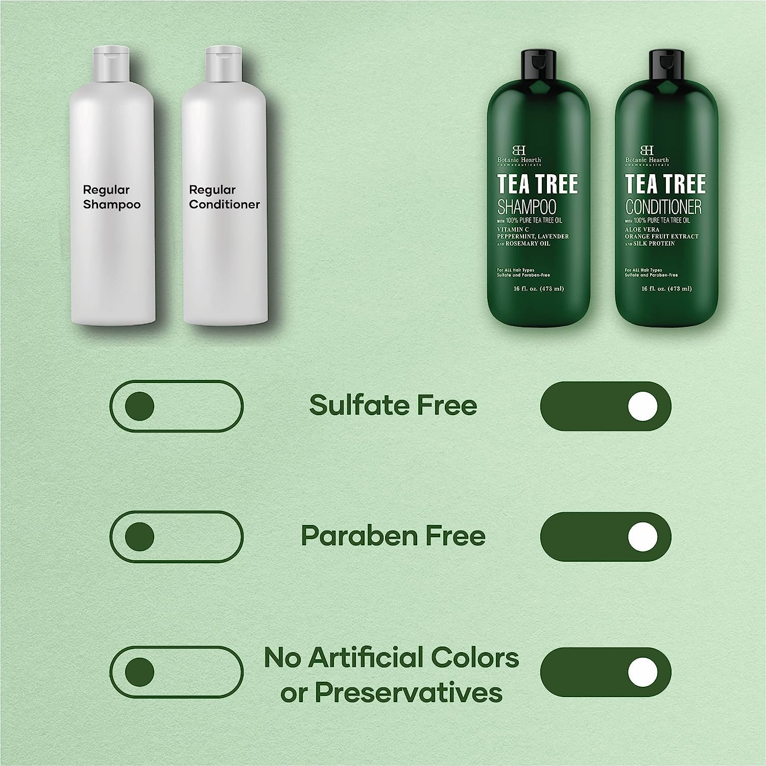 Foto 6 pulgar | Set De Champú Y Acondicionador Botanic Hearth Tea Tree Oil 480 Ml - Venta Internacional.