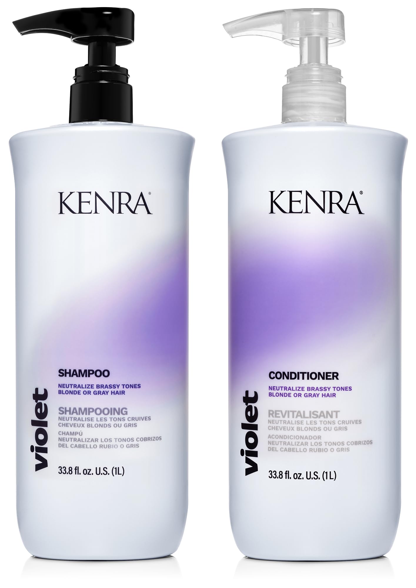 Set De Champú Y Acondicionador Kenra Violet 1l Que Elimina El Cobrizo - Venta Internacional.