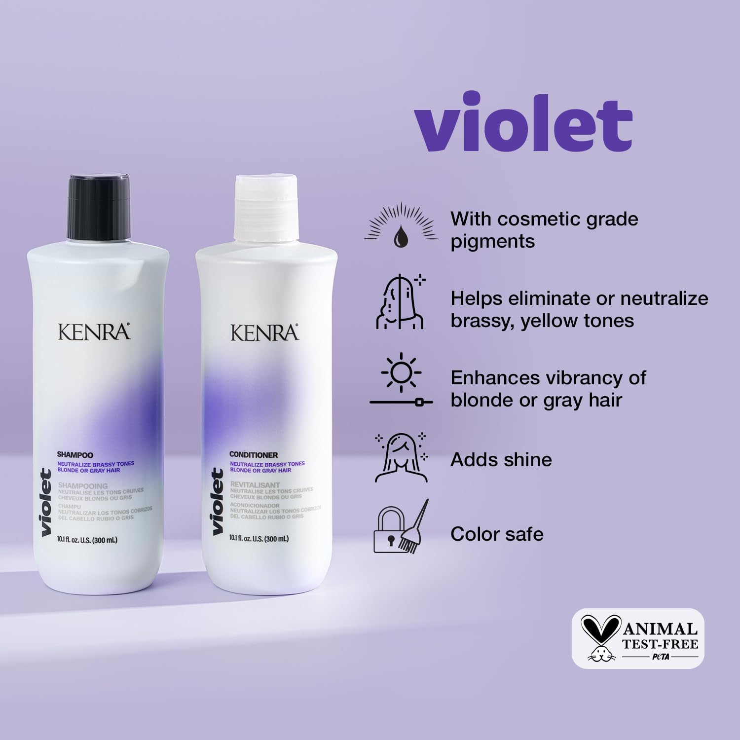 Foto 3 pulgar | Set De Champú Y Acondicionador Kenra Violet 1l Que Elimina El Cobrizo - Venta Internacional.