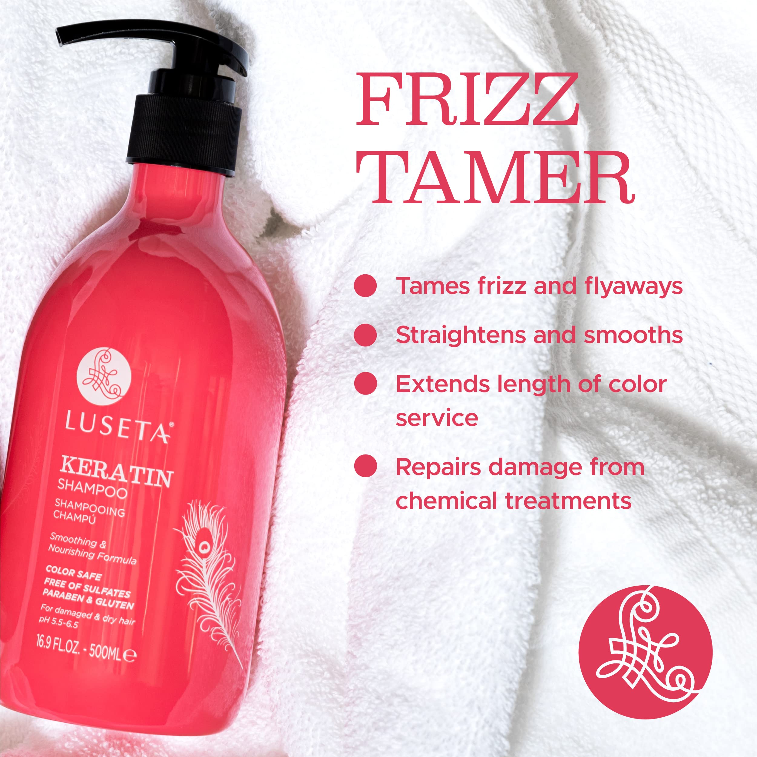 Foto 3 pulgar | Champú Luseta Keratin Para Cabello Seco Y Dañado, 500 Ml, Teñido - Venta Internacional.