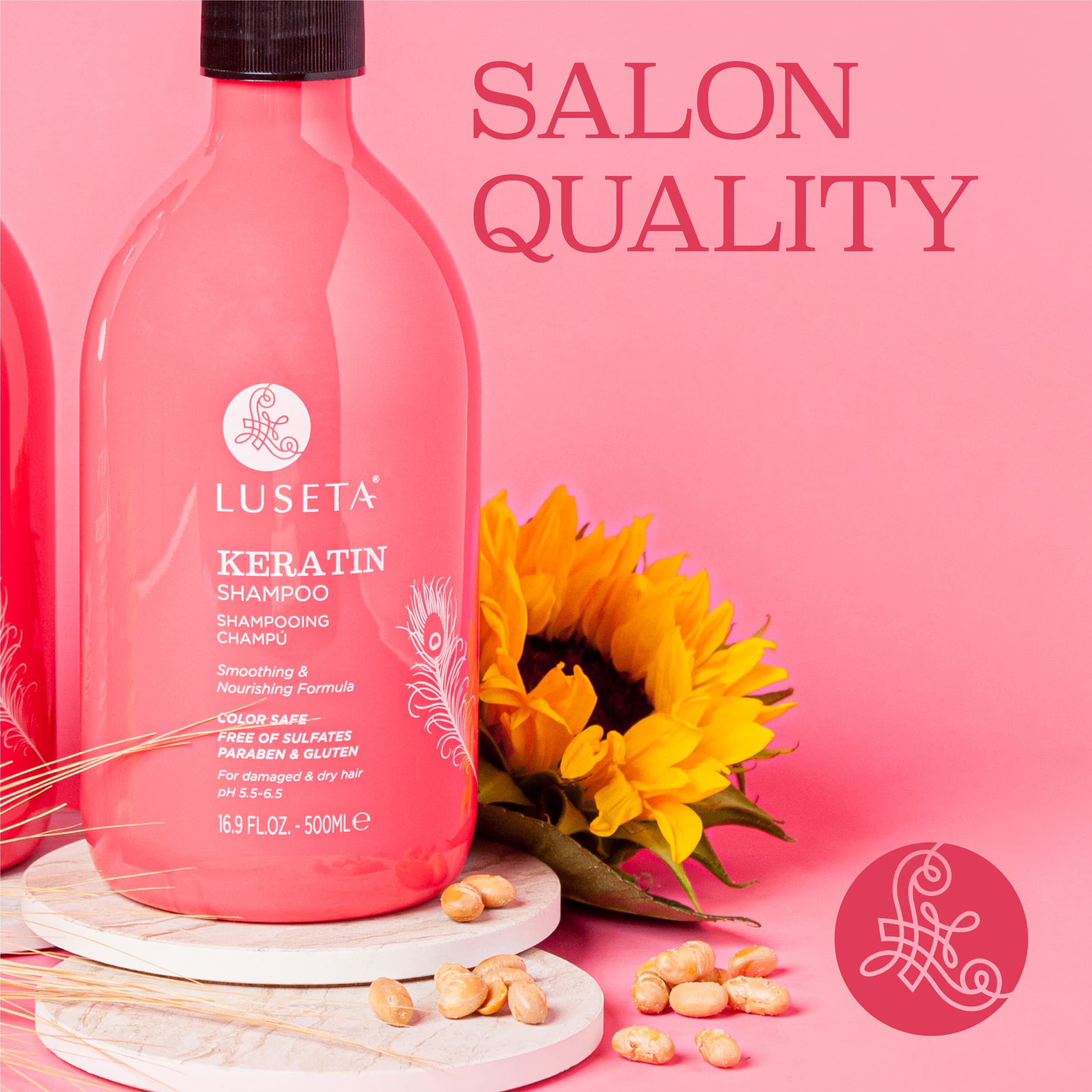 Foto 4 pulgar | Champú Luseta Keratin Para Cabello Seco Y Dañado, 500 Ml, Teñido - Venta Internacional.