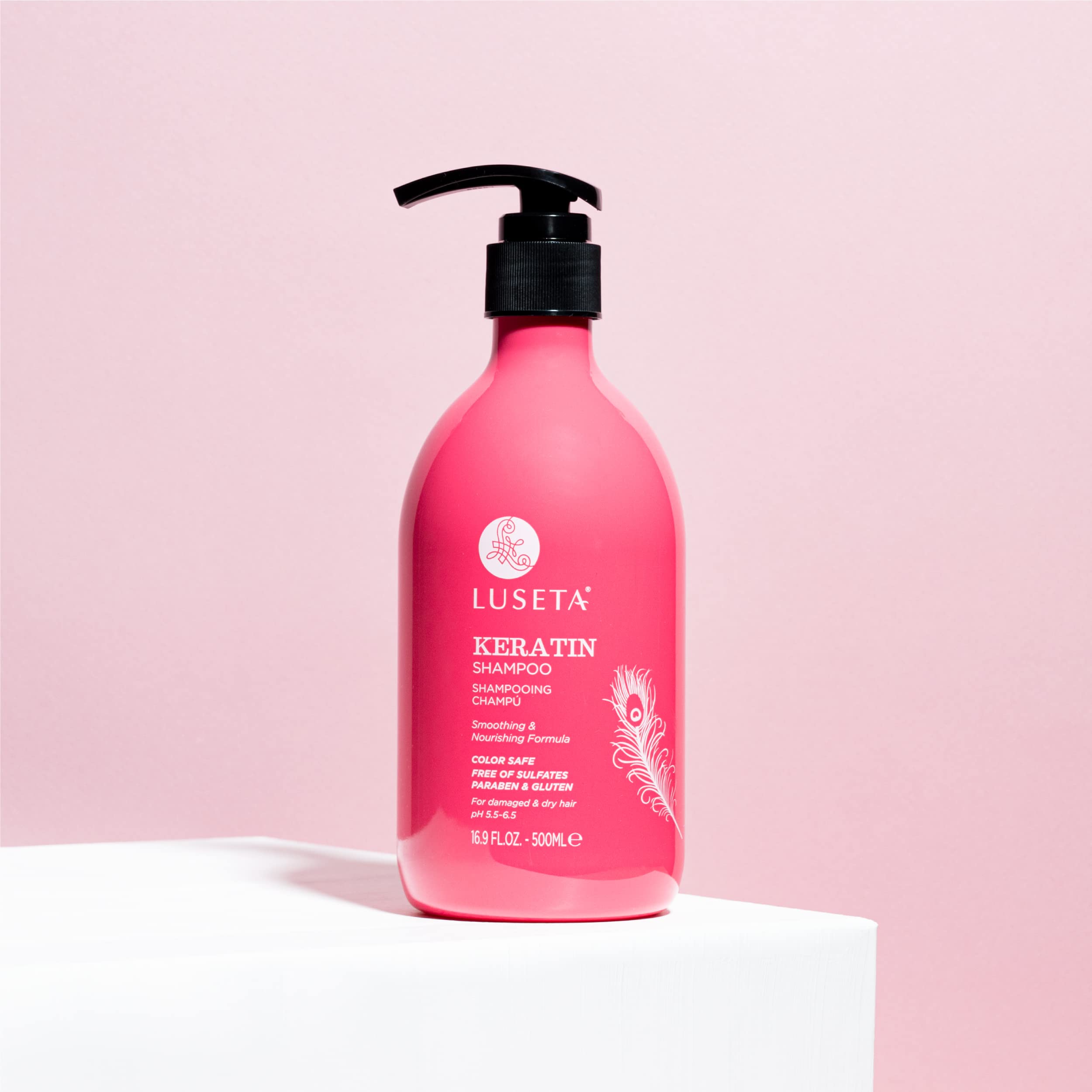 Foto 6 pulgar | Champú Luseta Keratin Para Cabello Seco Y Dañado, 500 Ml, Teñido - Venta Internacional.