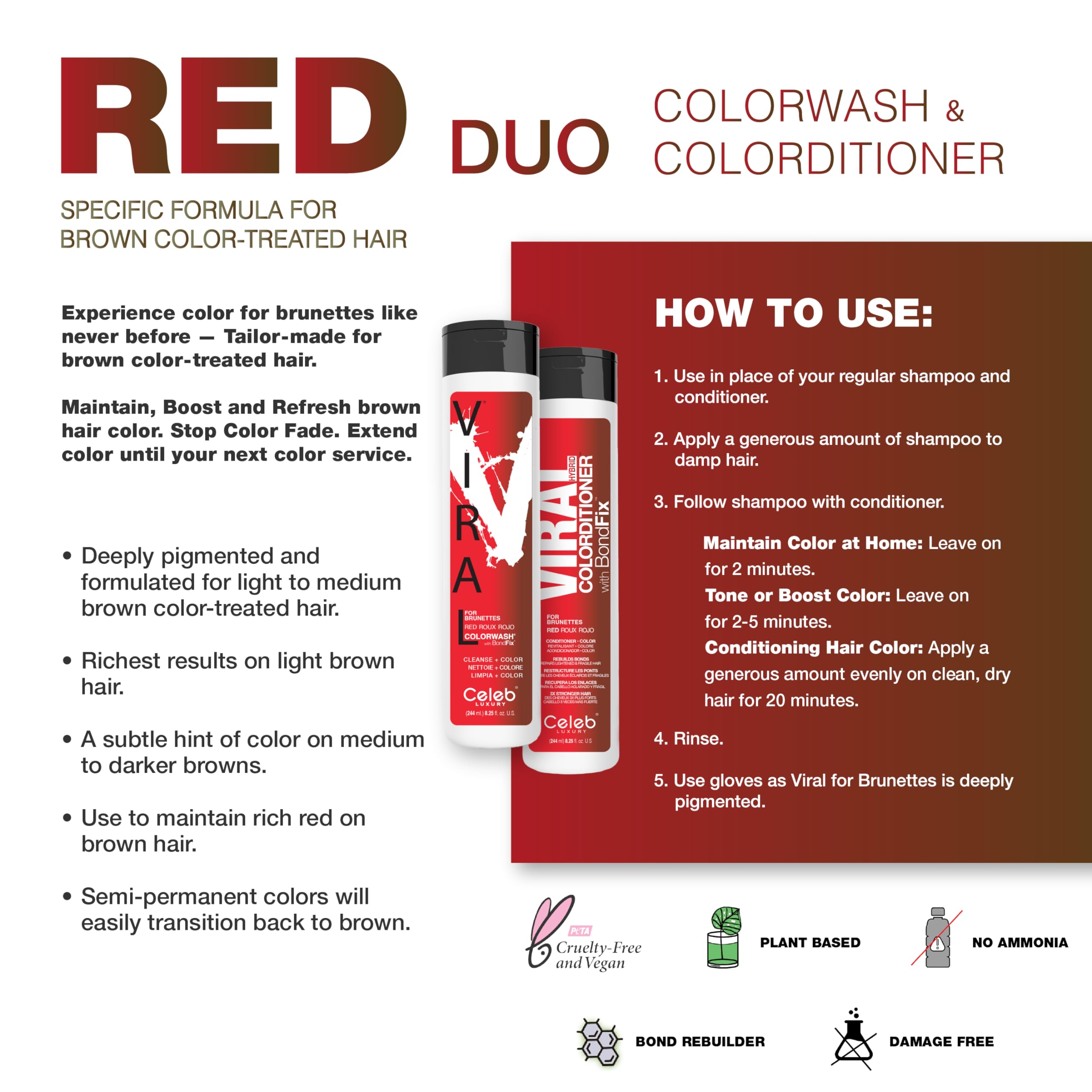 Foto 4 pulgar | Set De Tintes Para Cabello Celeb Luxury Red Color Depositing Para Morenas - Venta Internacional.