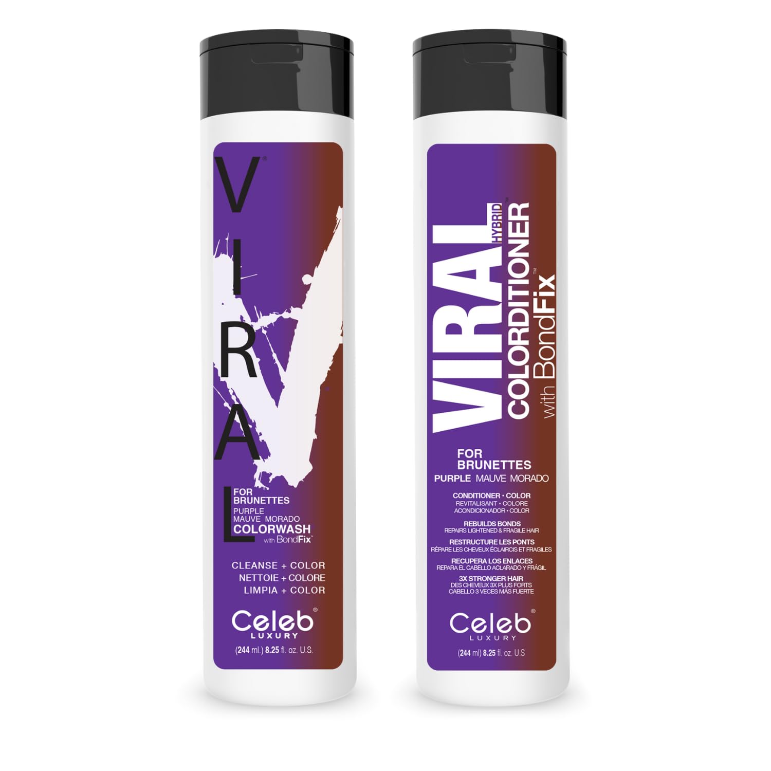 Foto 2 pulgar | Hair Care Celeb Luxury Viral Purple For Morenas Duo - Venta Internacional.