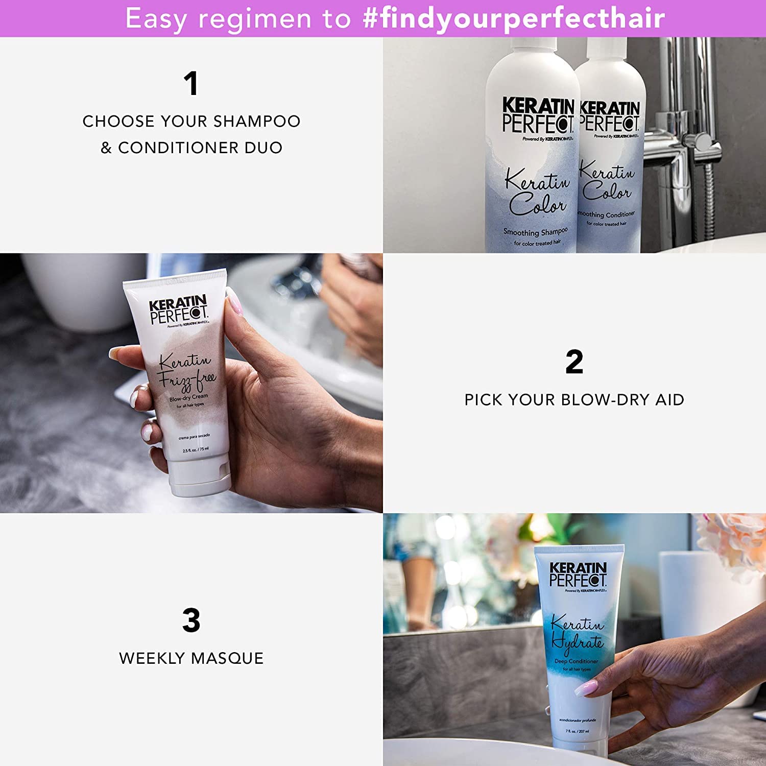 Foto 4 pulgar | Champú Y Acondicionador Keratin Perfect Color Travel Duo 100 Ml - Venta Internacional.