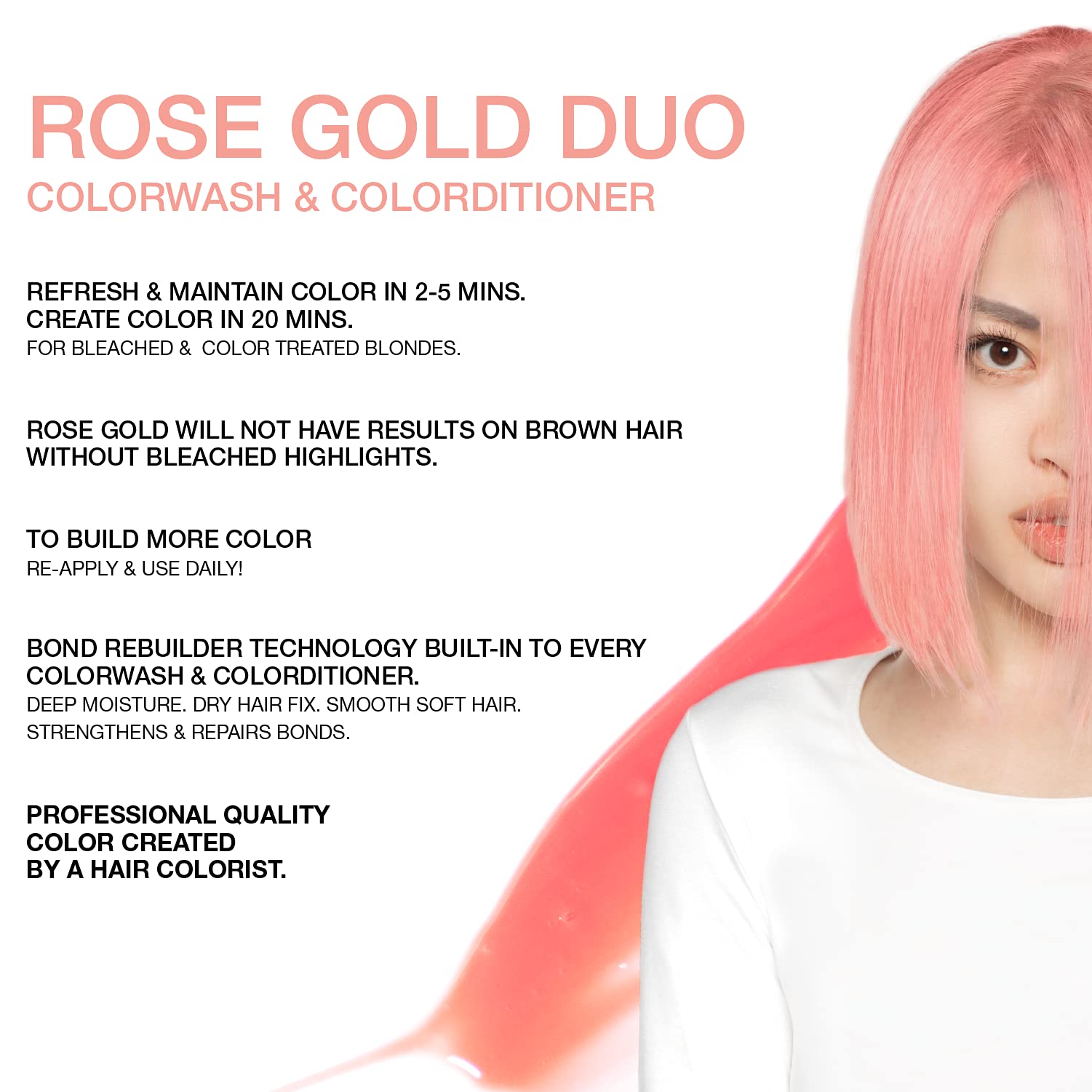 Foto 3 pulgar | Set De Tintes Para El Cabello Celeb Luxury Viral Rose Gold Colorwash + Bondfix - Venta Internacional.