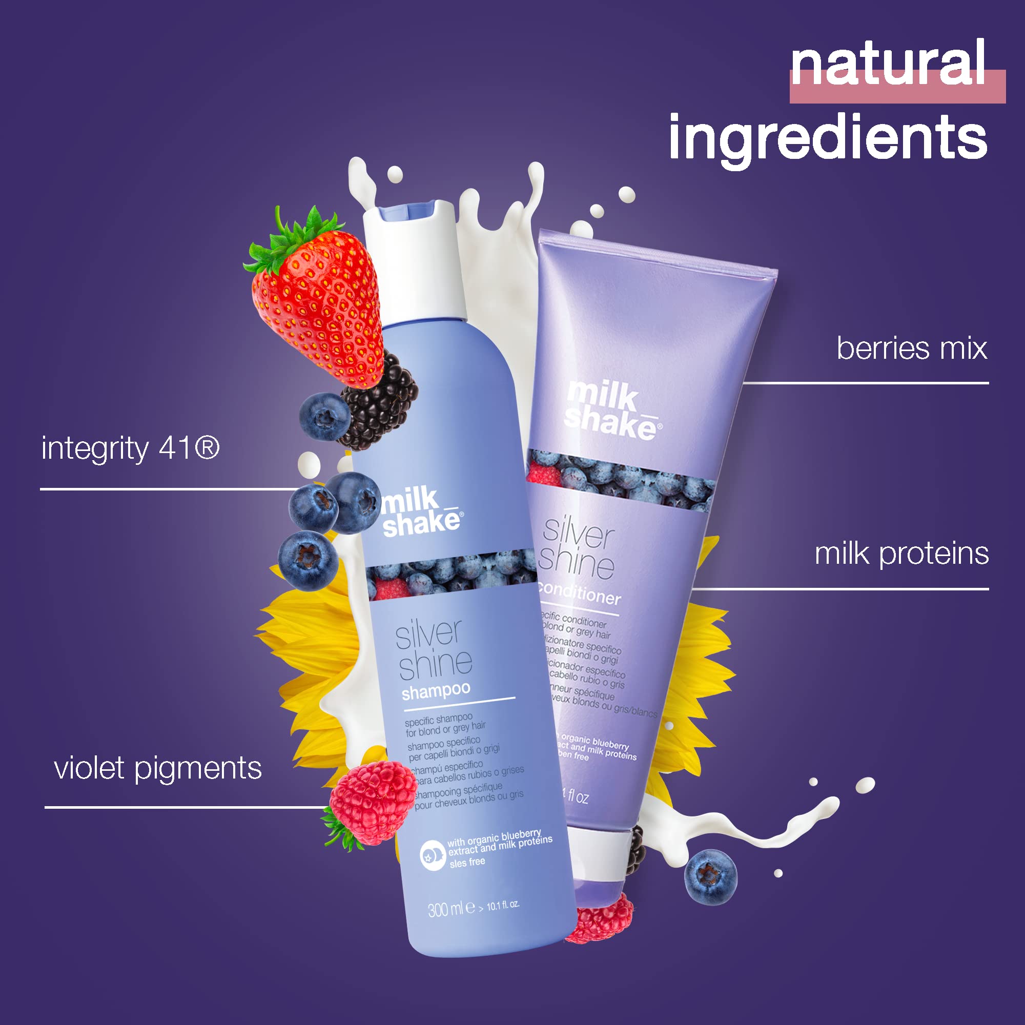 Foto 7 pulgar | Set De Champú Y Acondicionador Milk_shake Silver Shine Purple - Venta Internacional.