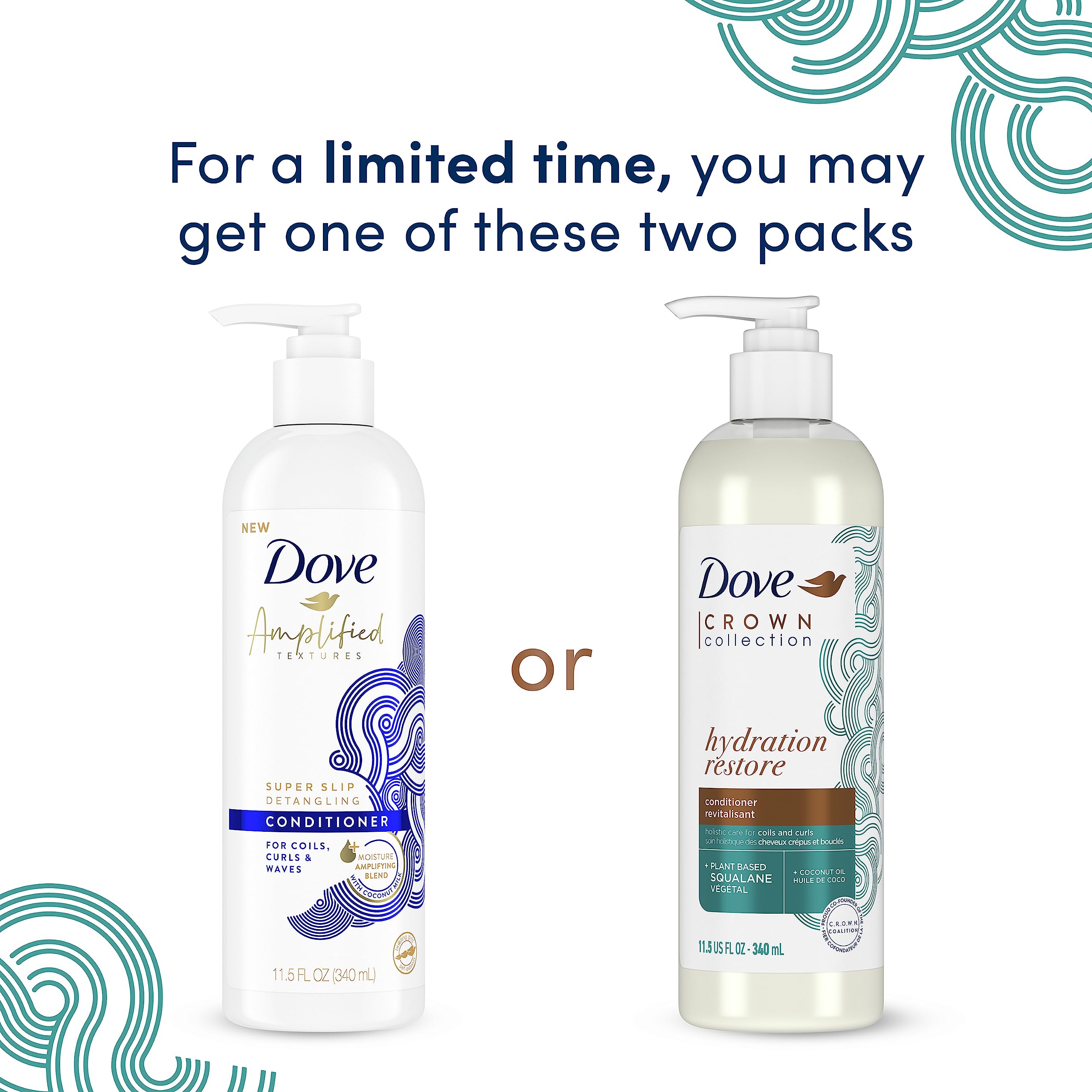Foto 2 | Set Para El Cuidado Del Cabello Dove Amplified Textures, Champú Y Acondicionador - Venta Internacional.