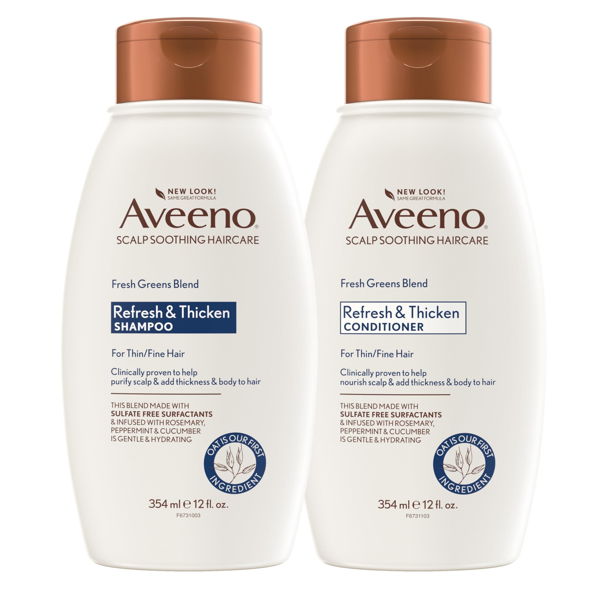 Foto 2 pulgar | Champú Y Acondicionador Aveeno Fresh Greens 355 Ml X 2 - Venta Internacional.