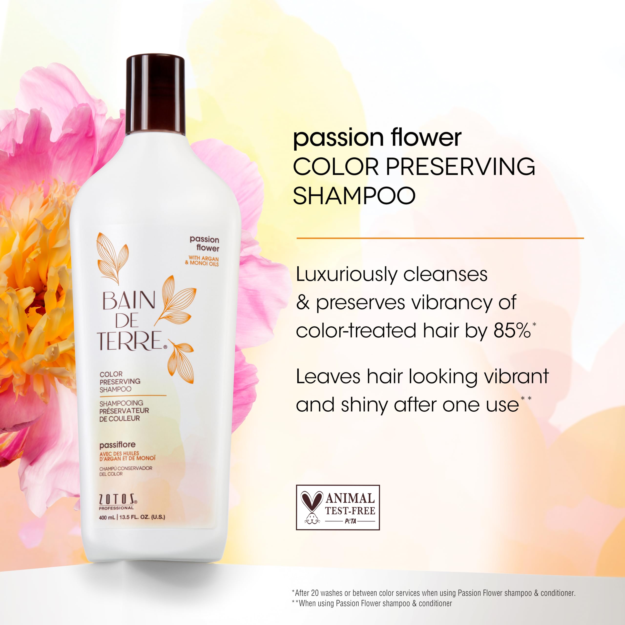 Foto 3 | Champú Bain De Terre Passiflora Para Preservar El Color, 400 Ml - Venta Internacional.