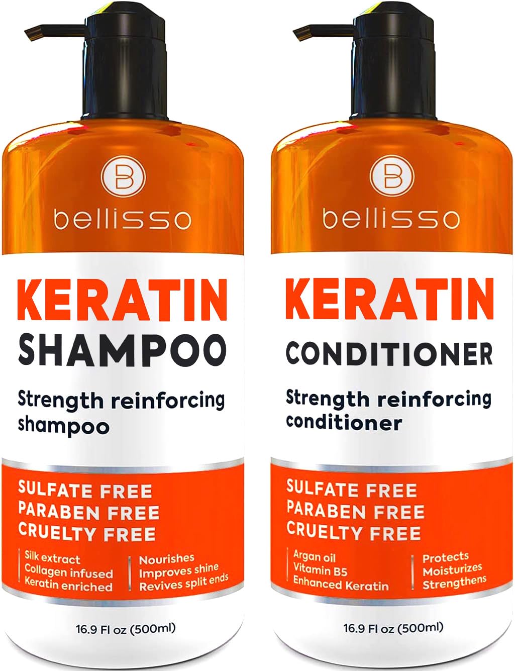 Foto 1 | Set De Champú Y Acondicionador Bellisso Keratin Anti Frizz - Venta Internacional.