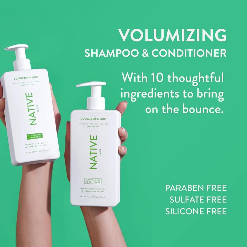 Foto 3 pulgar | Set De Champú Y Acondicionador Native Volumizing Cucumber & Mint - Venta Internacional.