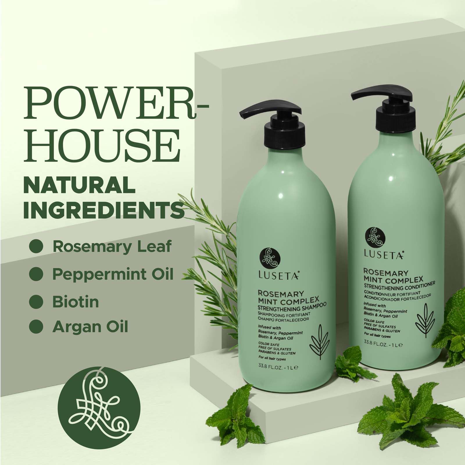 Foto 4 pulgar | Set De Champú Y Acondicionador Luseta Rosemary Mint 1l X2 - Venta Internacional.