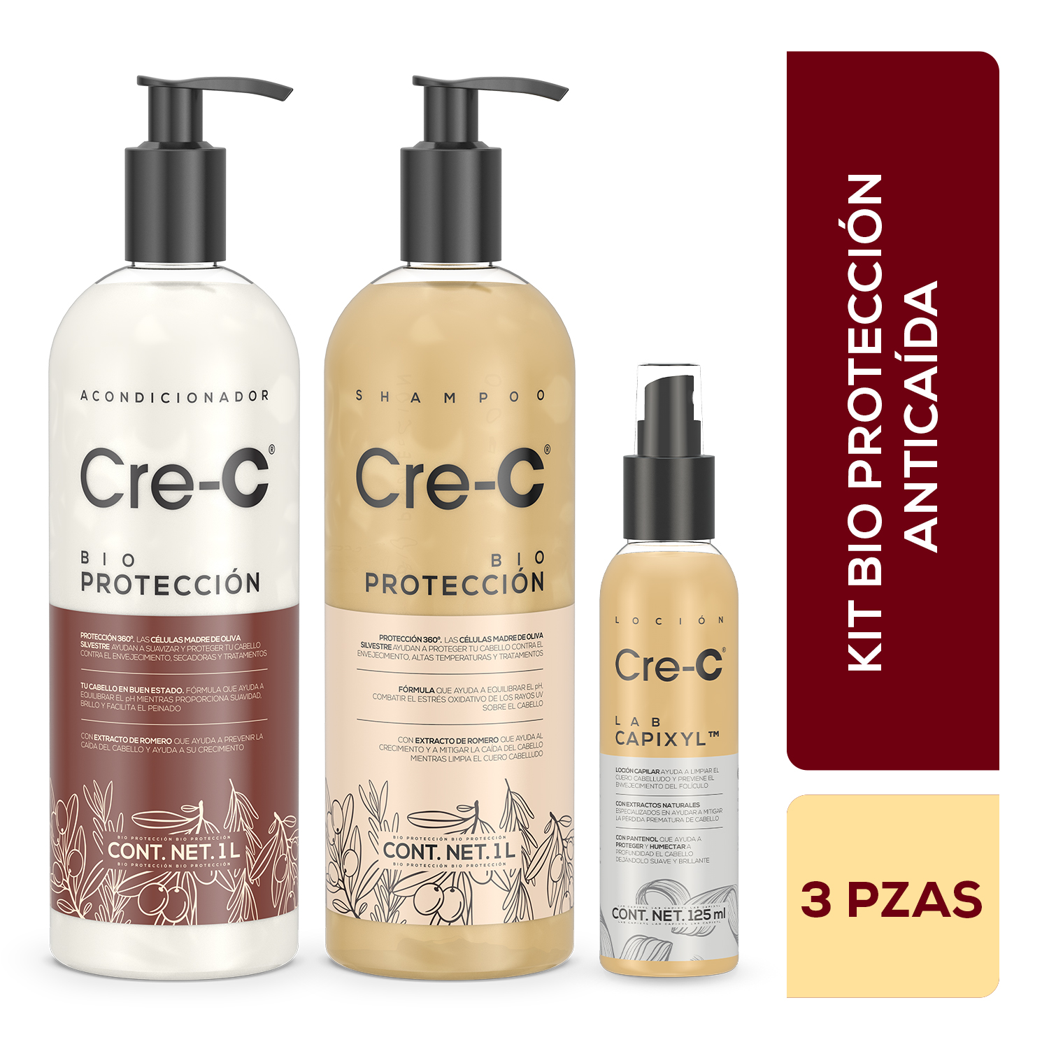 Set Shampoo Acondicionador Bio Protección Y Loción Capilar Capixyl