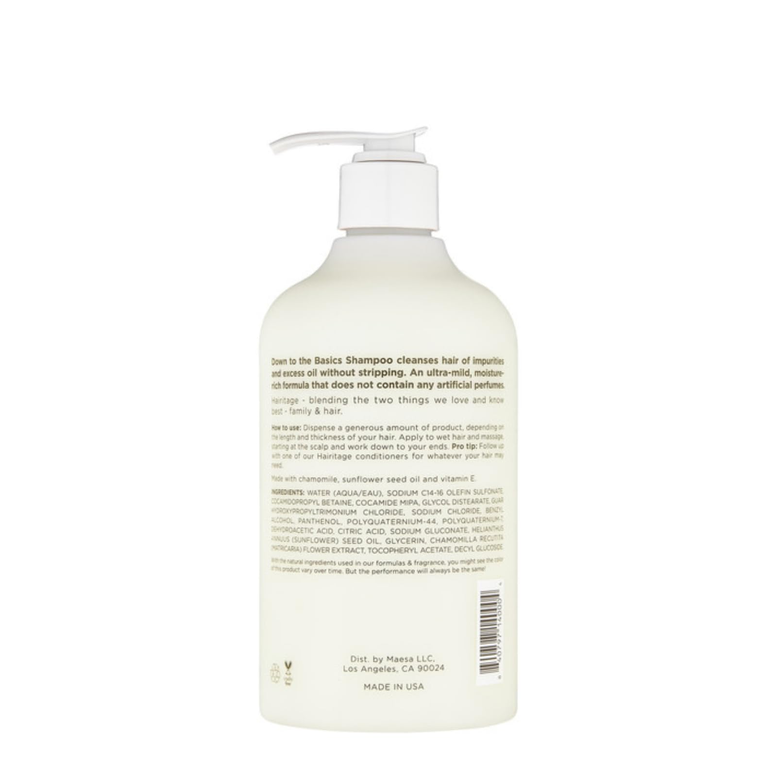 Foto 3 pulgar | Champú Hairitage Down To The Basics, Sin Fragancia, 385 Ml - Venta Internacional.