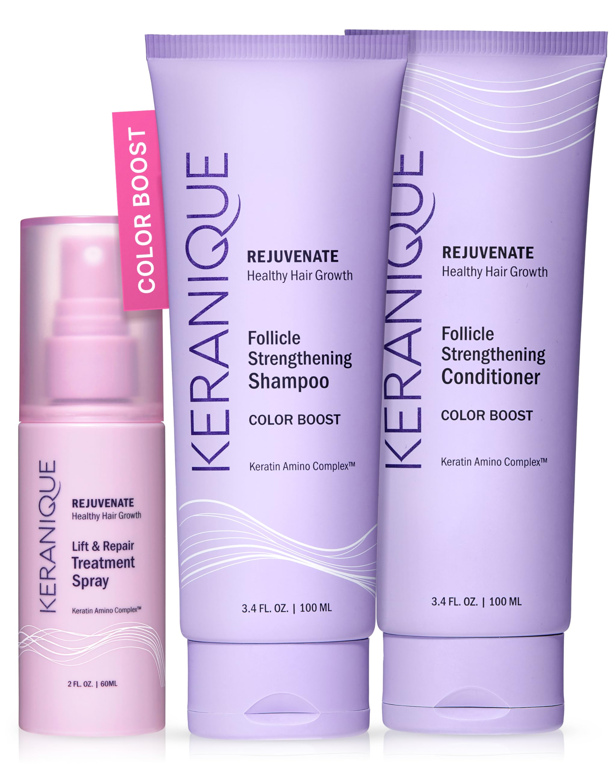Set Para El Cuidado Del Cabello Keranique Color Treated Con Champú Y Acondicionador - Venta Internacional.