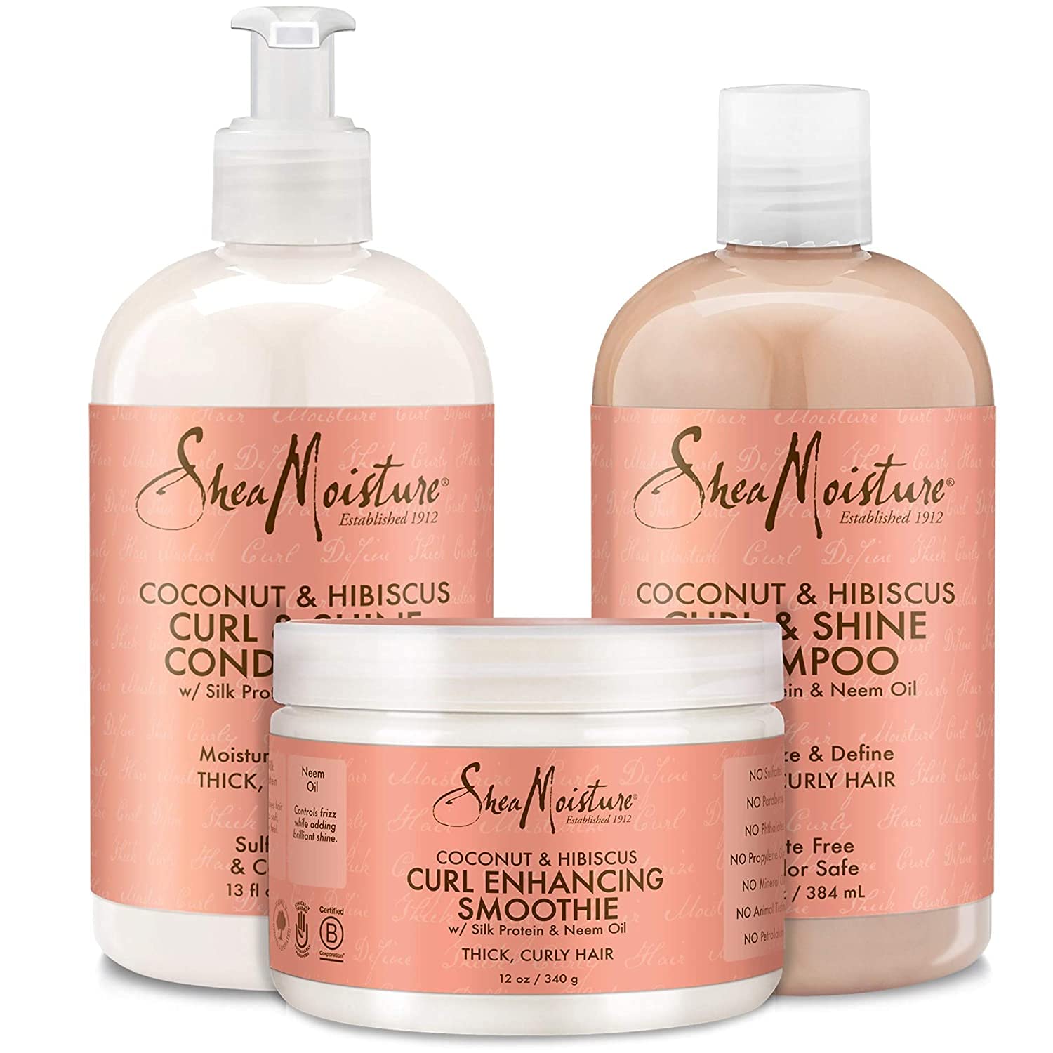 Set para el Cuidado del Cabello Shea Moisture Coconut And Hibiscus Curl Trio - Venta Internacional