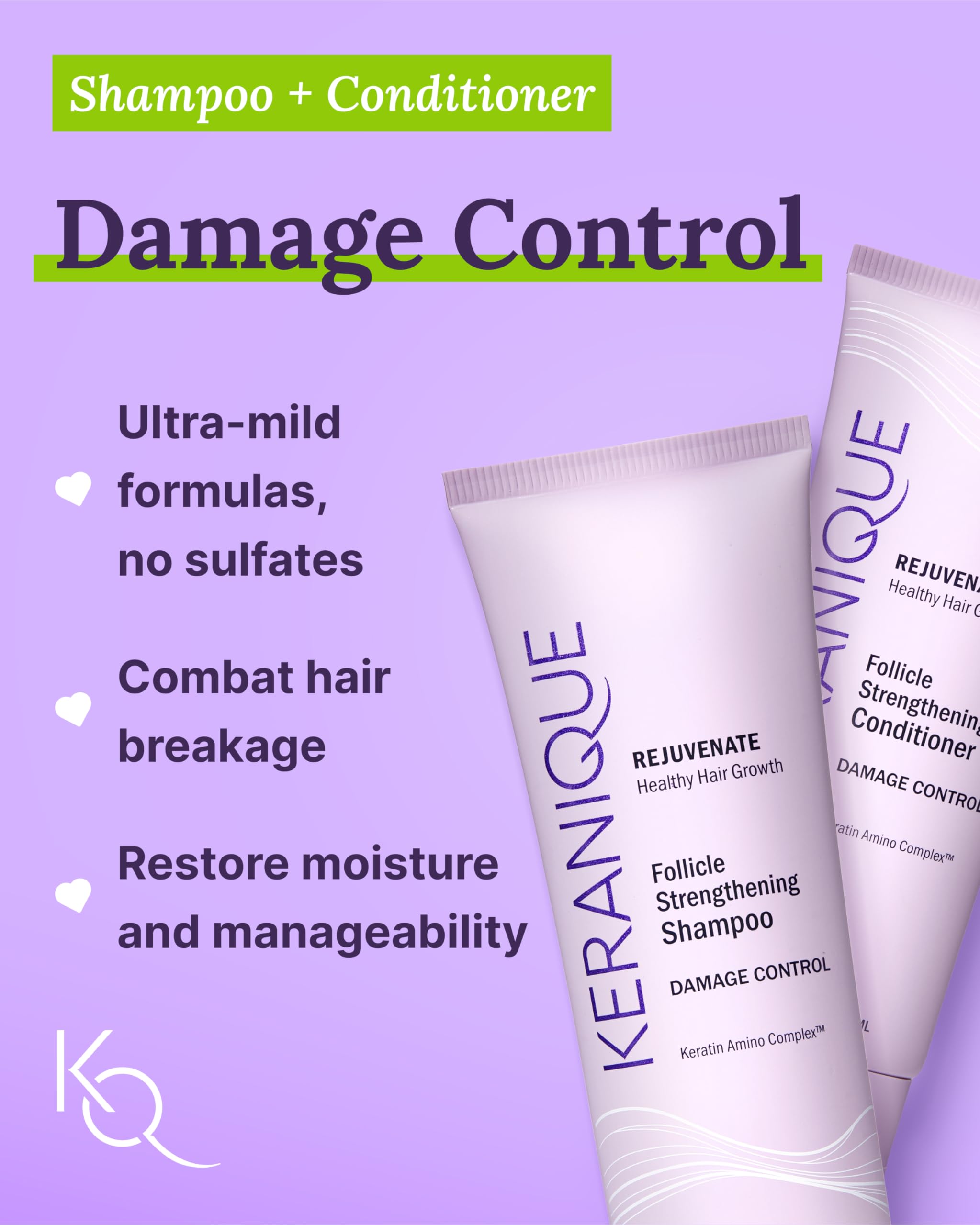 Foto 4 pulgar | Set Para El Cuidado Del Cabello Keranique Damage Control Shampoo & Acondicionador - Venta Internacional.