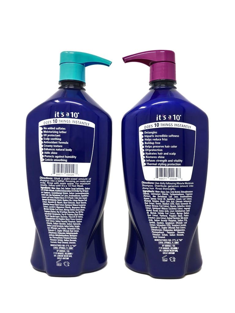 Foto 3 pulgar | Champú Y Acondicionador It's A 10 Miracle Moisture Duo De 1 Litro - Venta Internacional.