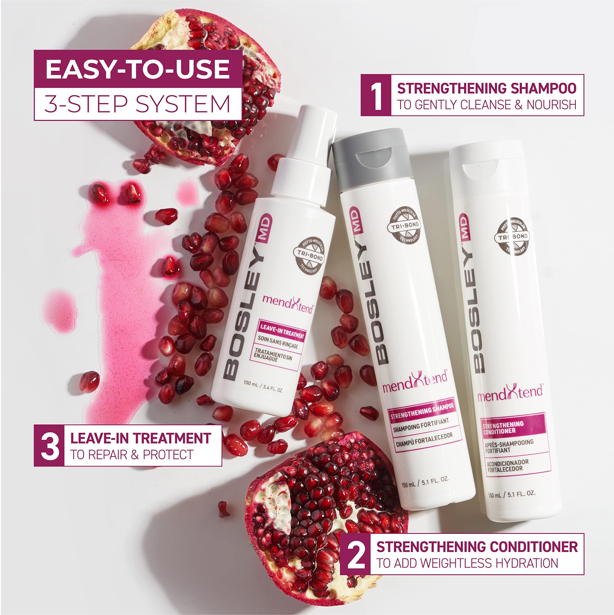 Foto 7 pulgar | Champú Y Acondicionador Fortalecedor Bosleymd Mendxtend Para El Cuidado Del Cabello - Venta Internacional.