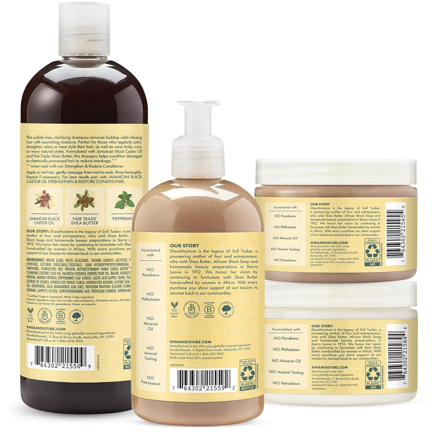 Foto 3 pulgar | Set para El Cuidado Del Cabello Sheamoisture Jamaican Black Castor Oil - Venta Internacional