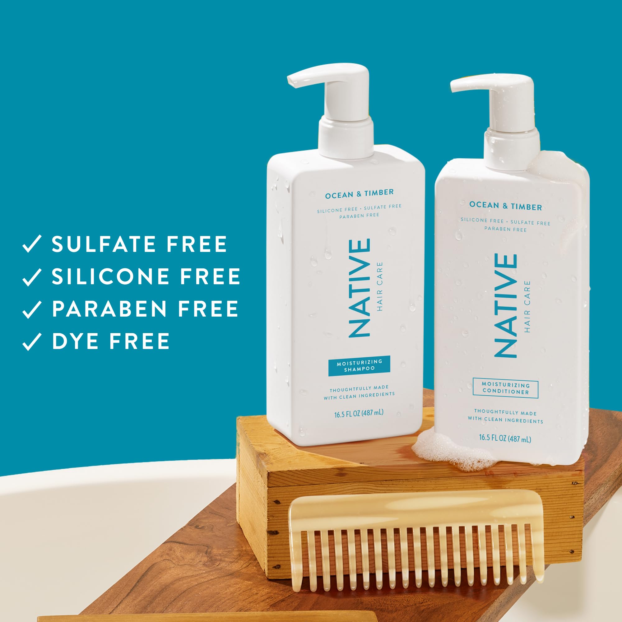 Foto 3 | Set de Champú y Acondicionador Native Ocean & Timber 487 ml C/U - Venta Internacional