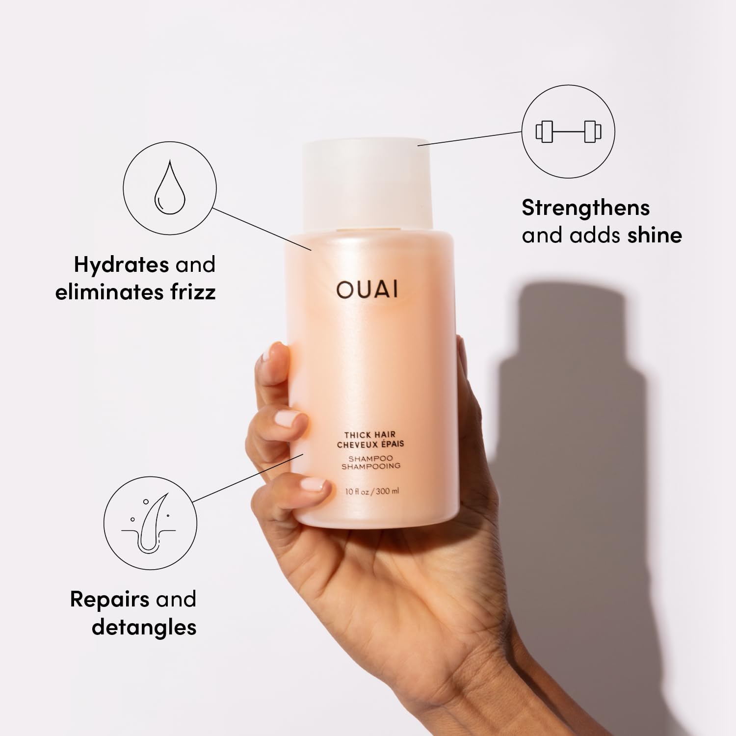 Foto 3 pulgar | Set De Champú Y Acondicionador Ouai Thick Fight Frizz 300 Ml - Venta Internacional.