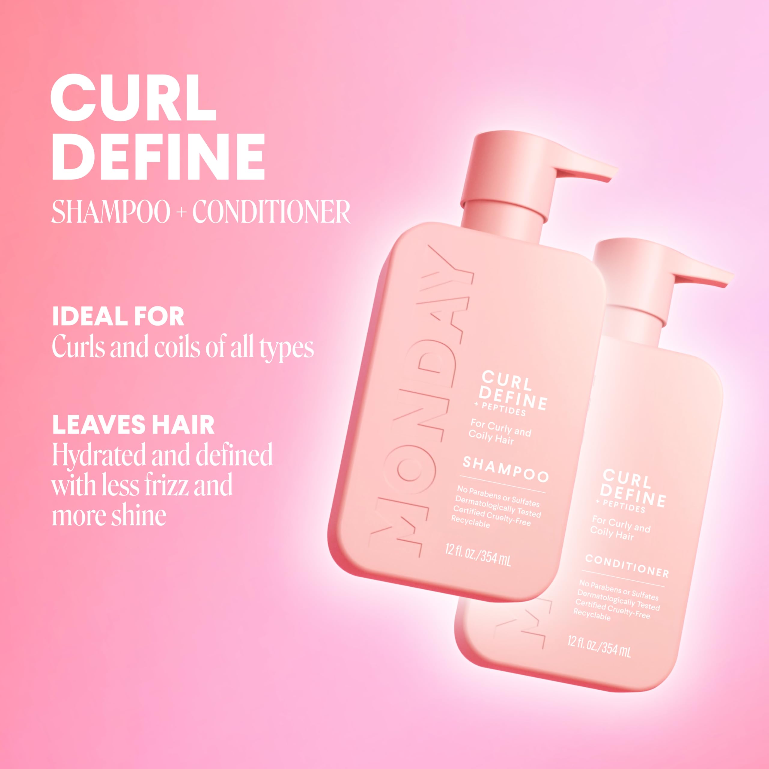 Foto 3 pulgar | Set De Champú Y Acondicionador Monday Haircare Curl Define X2 355 Ml - Venta Internacional.