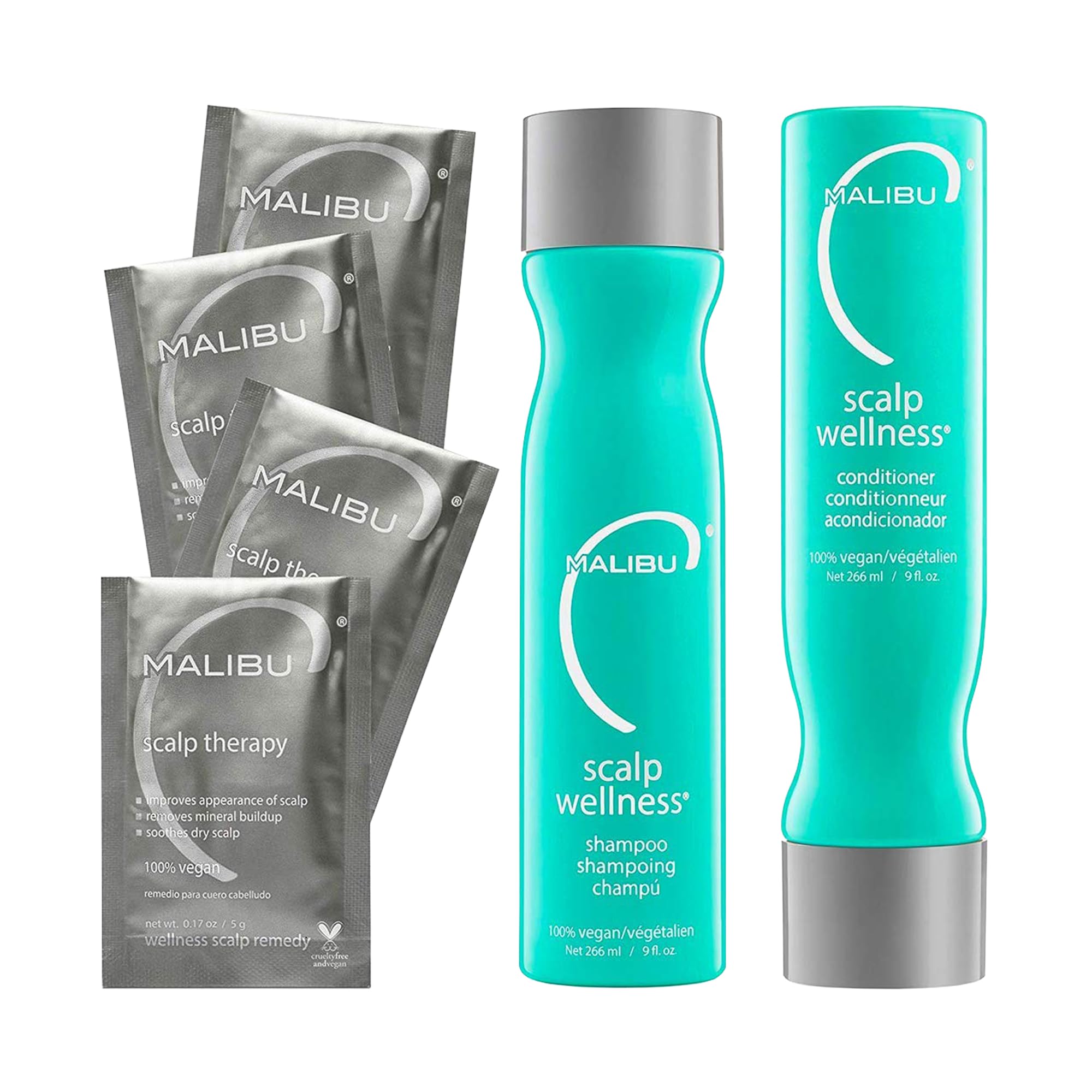 Set Para El Cuidado Del Cabello Malibu C Scalp Wellness Con Champú Y Remedio Para El Cuero Cabelludo - Venta Interna