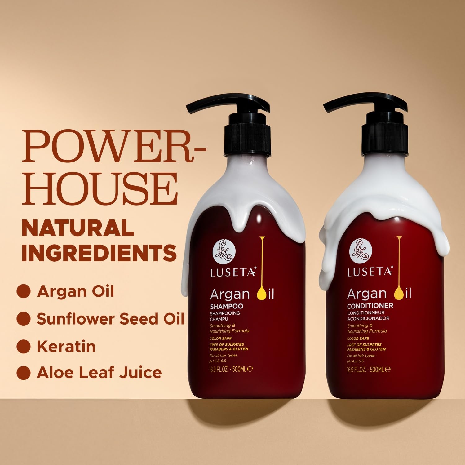 Foto 4 pulgar | Set De Champú Y Acondicionador Luseta Con Aceite De Argán, 500 Ml, Sin Sulfatos - Venta Internacional.