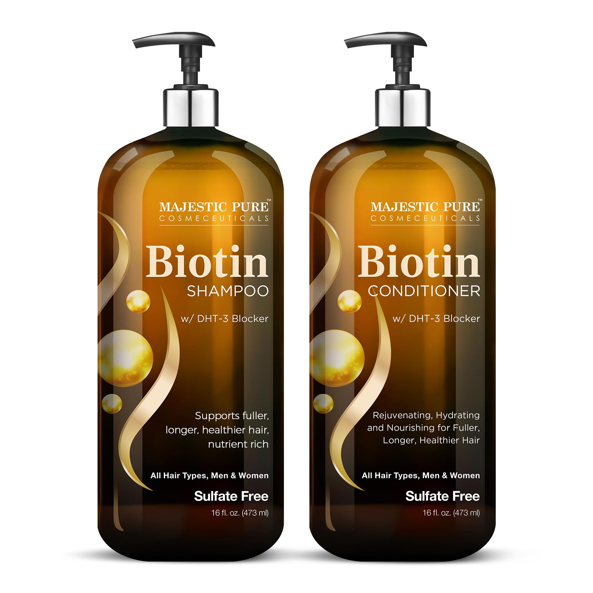 Foto 2 pulgar | Set De Champú Y Acondicionador Majestic Pure Biotin 480 Ml - Venta Internacional.