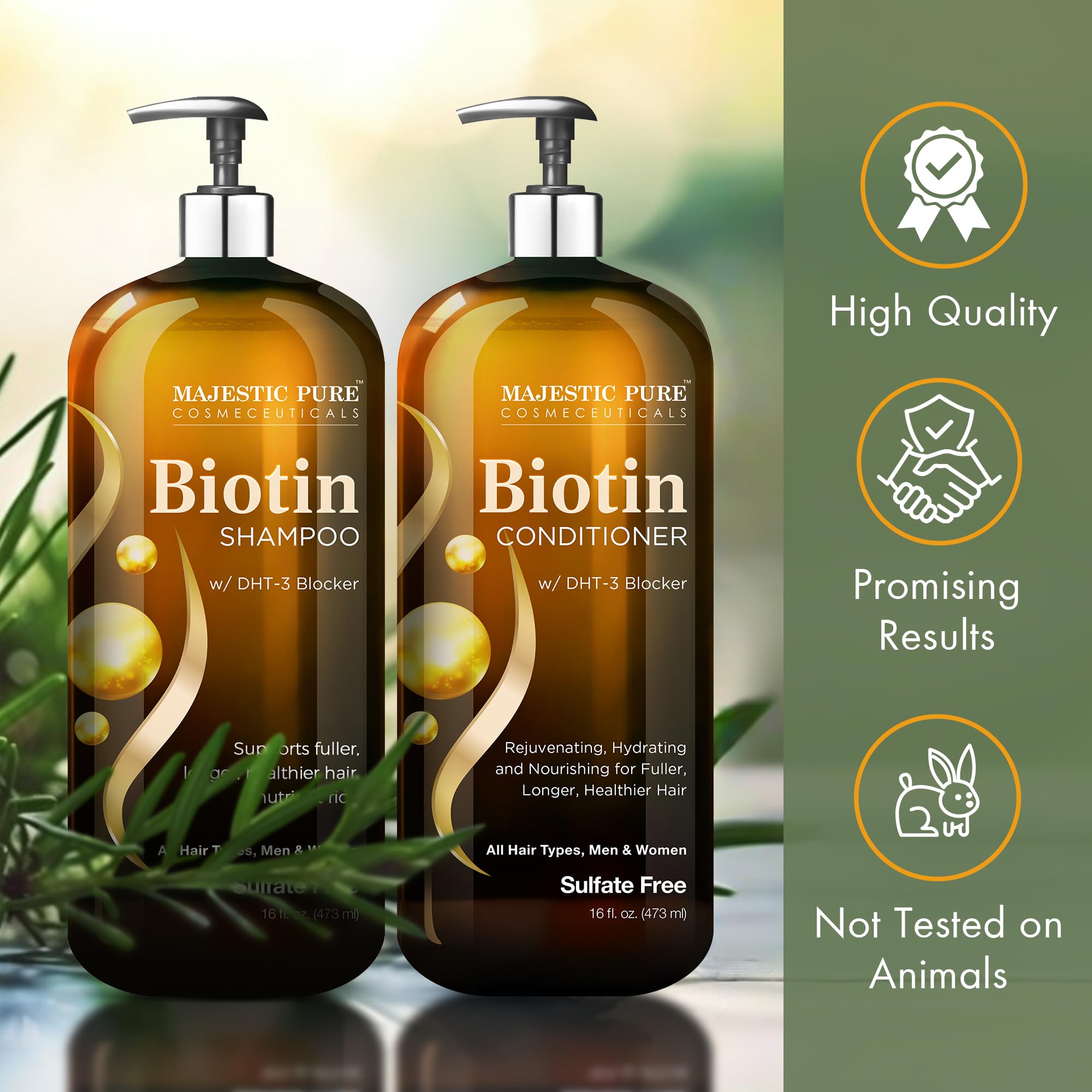 Foto 5 pulgar | Set De Champú Y Acondicionador Majestic Pure Biotin 480 Ml - Venta Internacional.