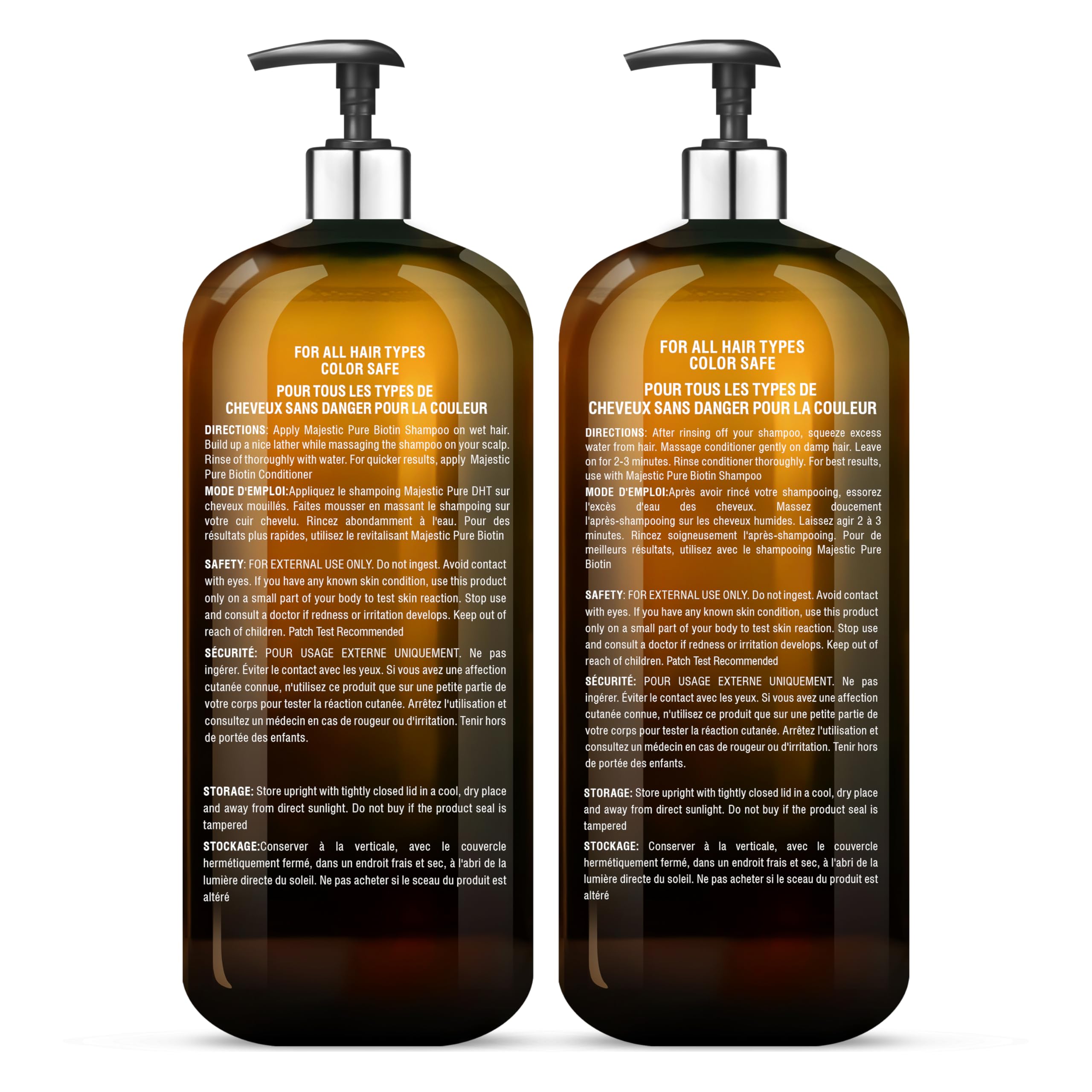 Foto 7 pulgar | Set De Champú Y Acondicionador Majestic Pure Biotin 480 Ml - Venta Internacional.