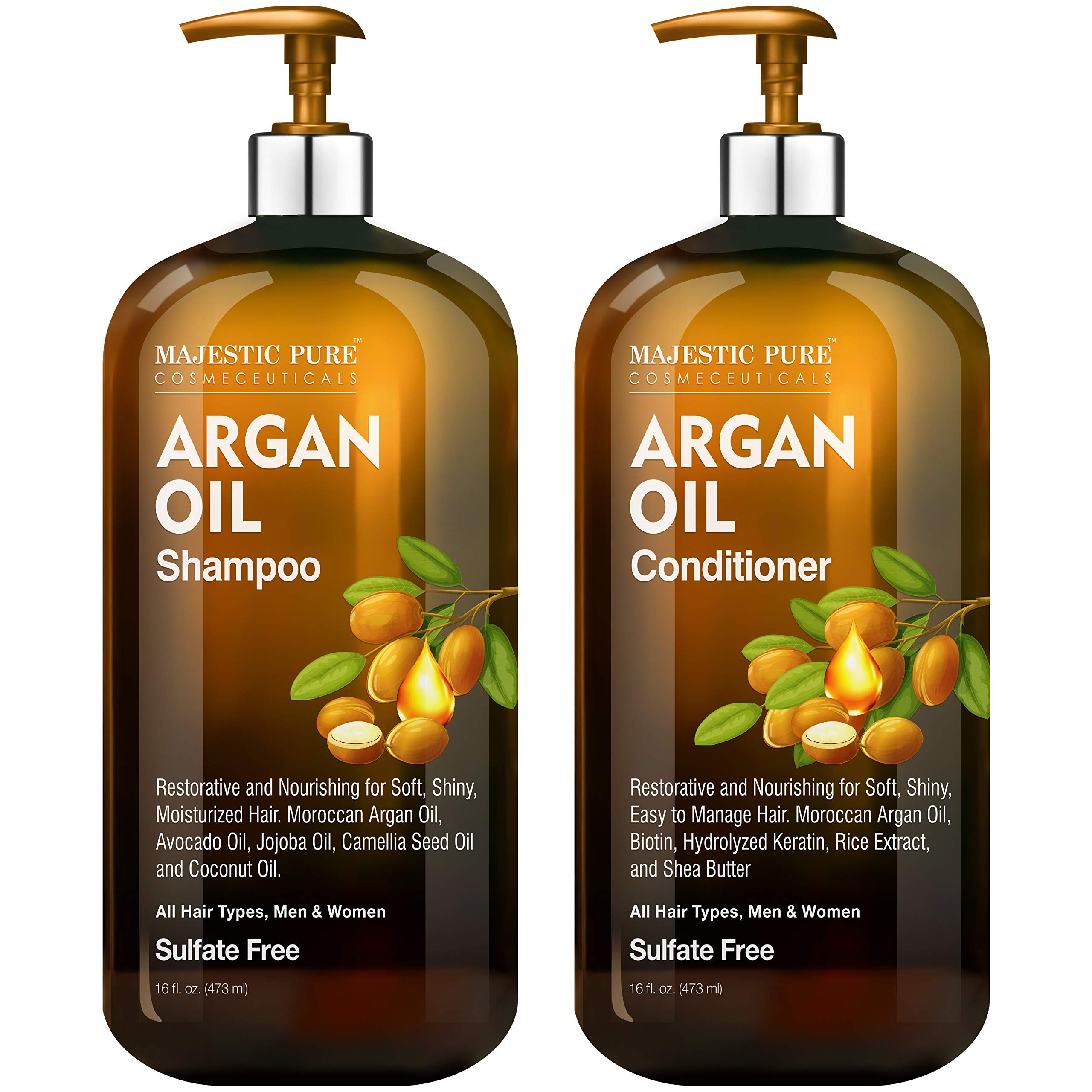 Foto 2 pulgar | Set De Champú Y Acondicionador Majestic Pure Argan Oil 480 Ml - Venta Internacional.