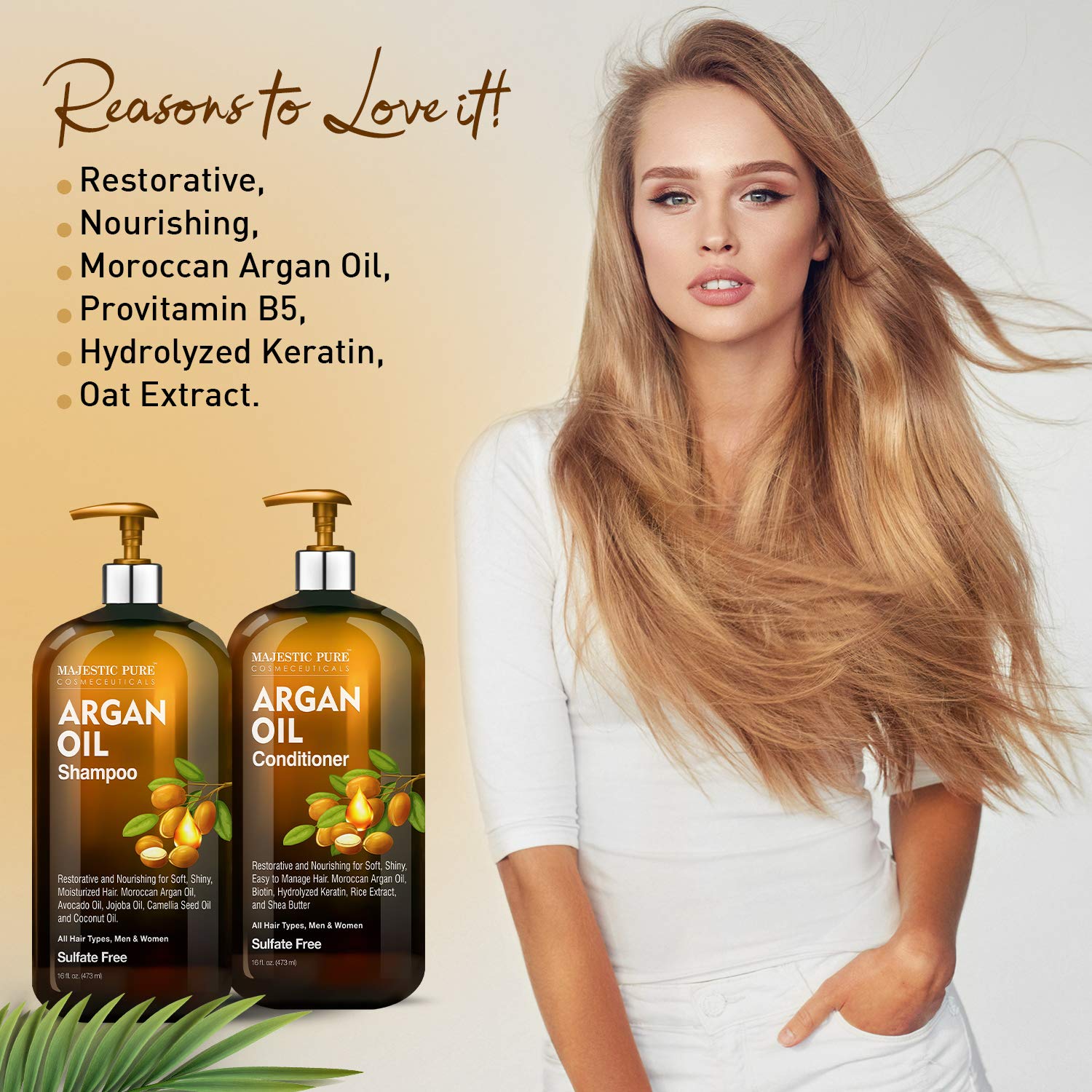Foto 4 pulgar | Set De Champú Y Acondicionador Majestic Pure Argan Oil 480 Ml - Venta Internacional.